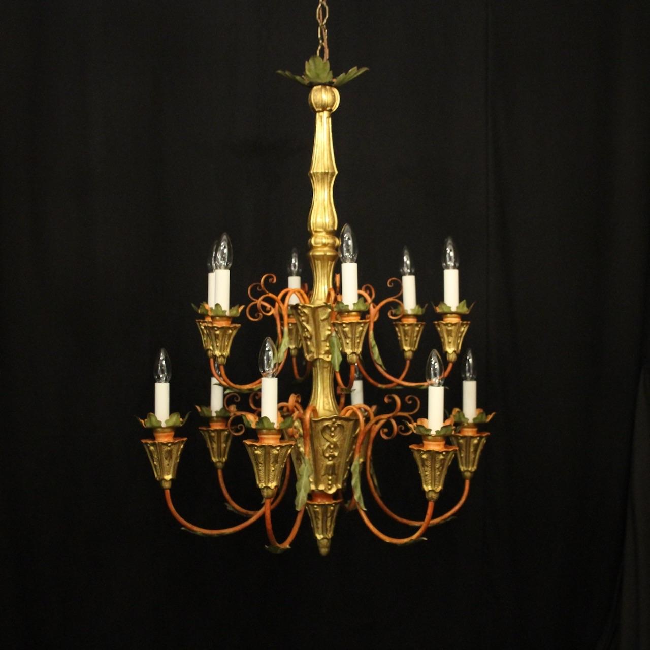 Florentine 12 Light Giltwood Antique Chandelier (1 of 10)