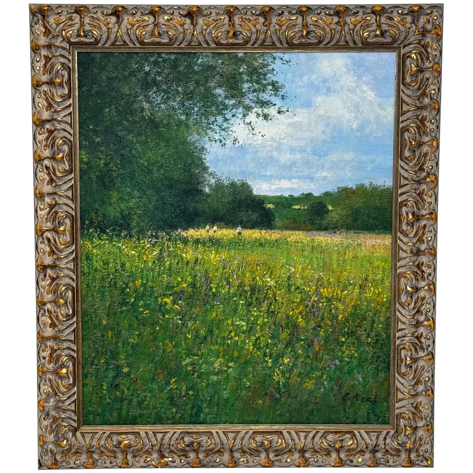 Impressionist Oil Painting Banks of the Wye Coppet Hill Herefordshire By Charles Neal (1 of 39)