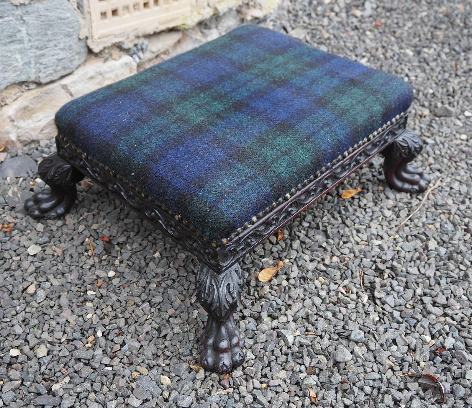 Anglo Indian Carved Rosewood Foot Stool (1 of 6) Anglo Indian Carved Rosewood Foot Stool (1 of 6)