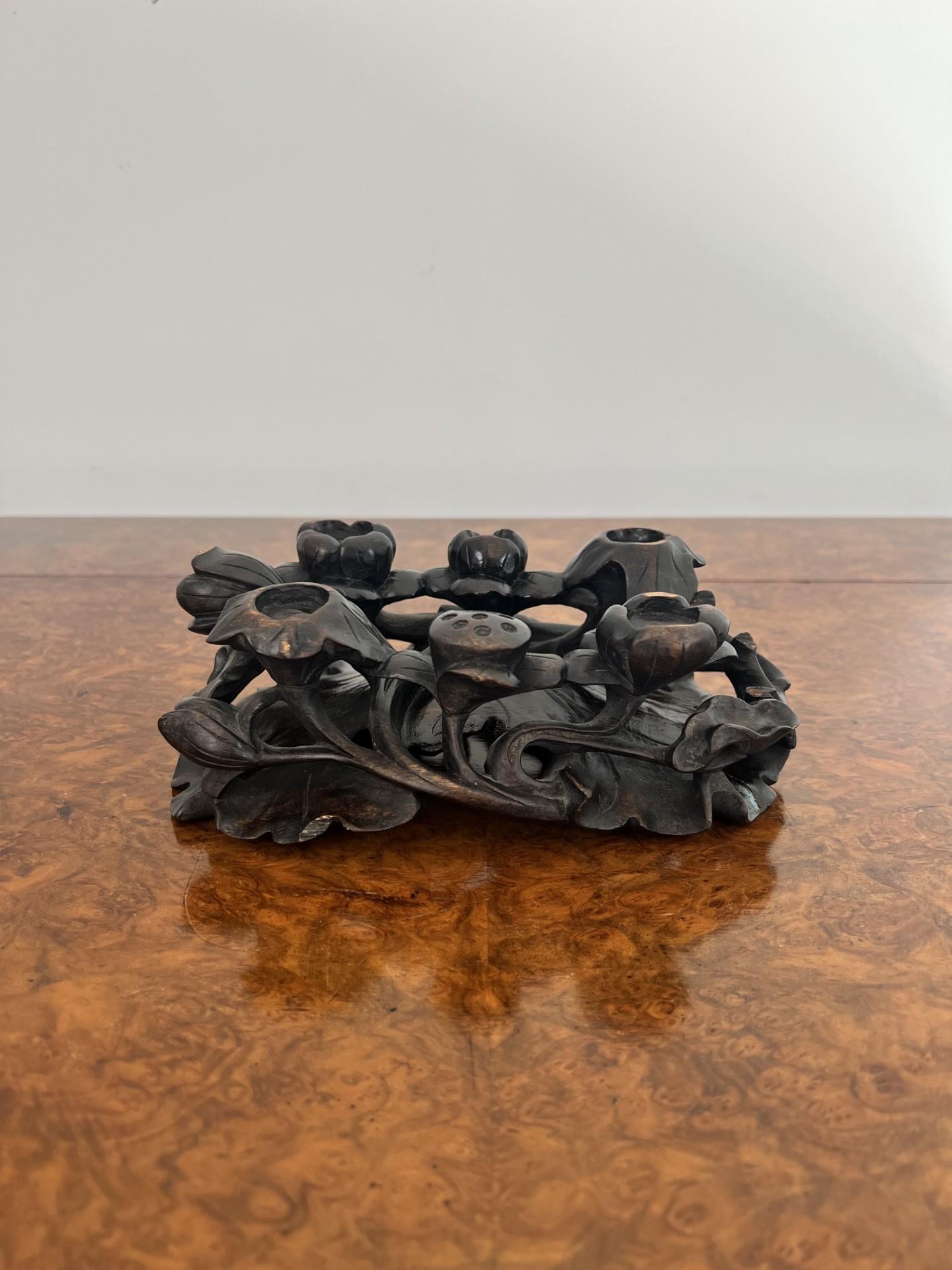 Unusual Antique Quality Chinese Carved Wooden Stand (1 of 4) Unusual Antique Quality Chinese Carved Wooden Stand (1 of 4)