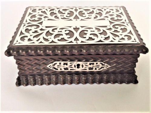 Decorative French Silver Mounted Jewellery Box (1 of 8)