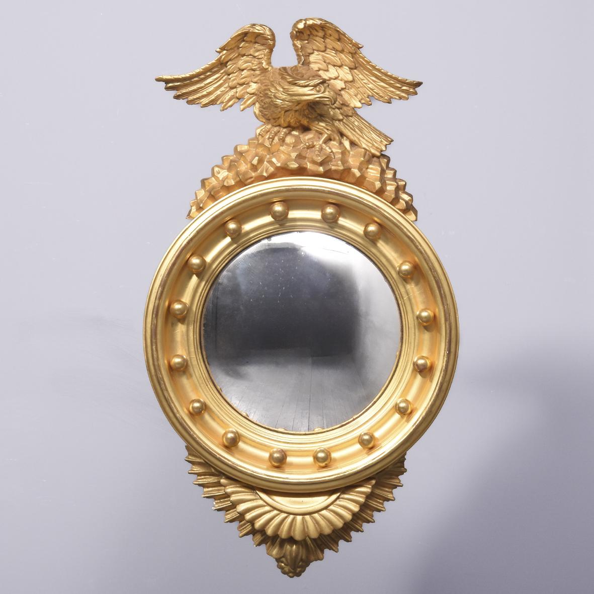 Gilded Regency Style Convex Mirror (1 of 6)