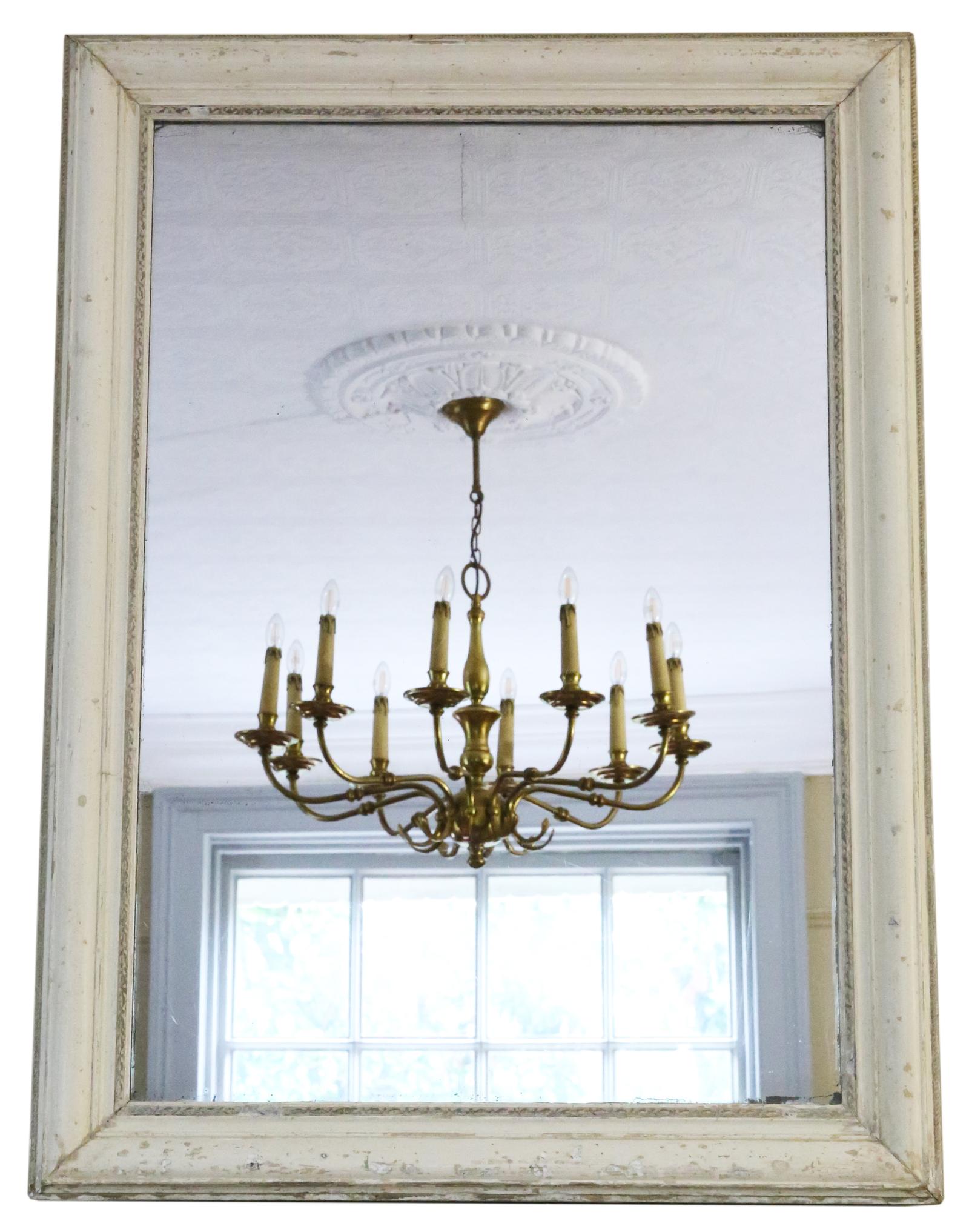 Antique Large Quality Painted Wall / Overmantle Mirror 19th Century (1 of 6) Antique Large Quality Painted Wall / Overmantle Mirror 19th Century (1 of 6)