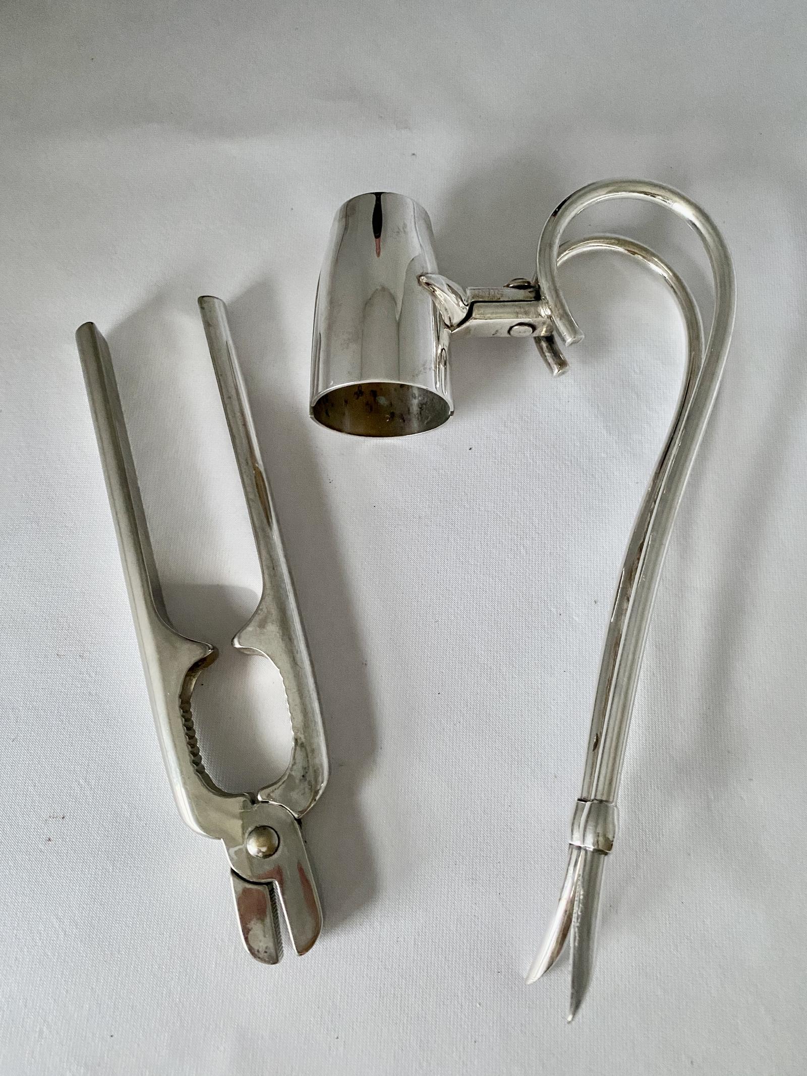 Silver Plated Champagne Handle & Opener c.1930 (1 of 6)