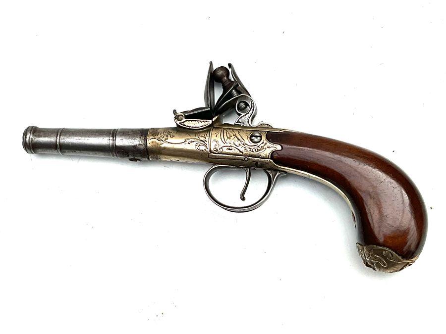 18th Century Flintlock Queen Anne-type Greatcoat Pistol (1 of 15)