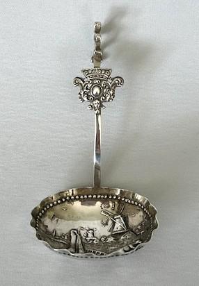 Dutch Scenic Silver Caddy Spoon With Chester Import Marks (1 of 9)