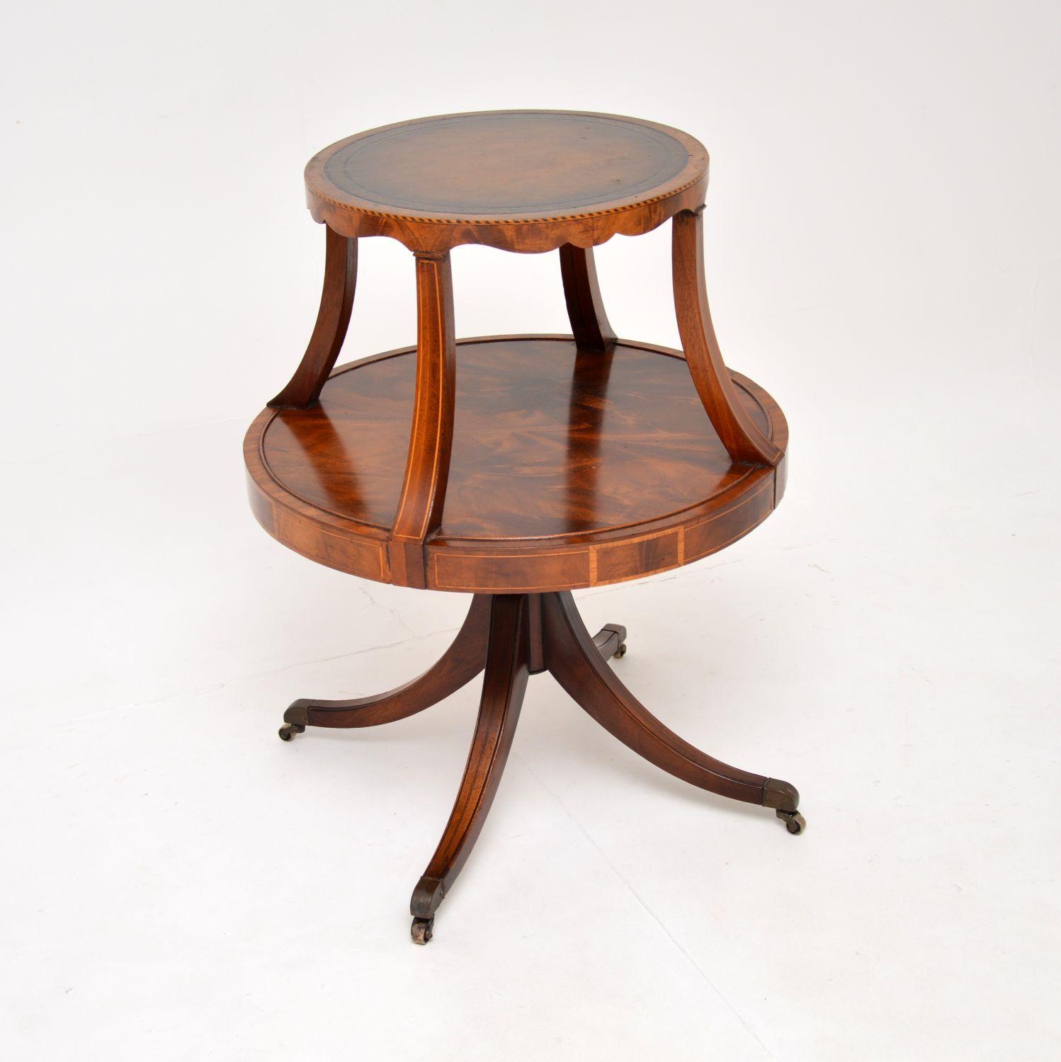 Regency Style Mahogany Leather Top 2 Tier Table (1 of 8) Regency Style Mahogany Leather Top 2 Tier Table (1 of 8)