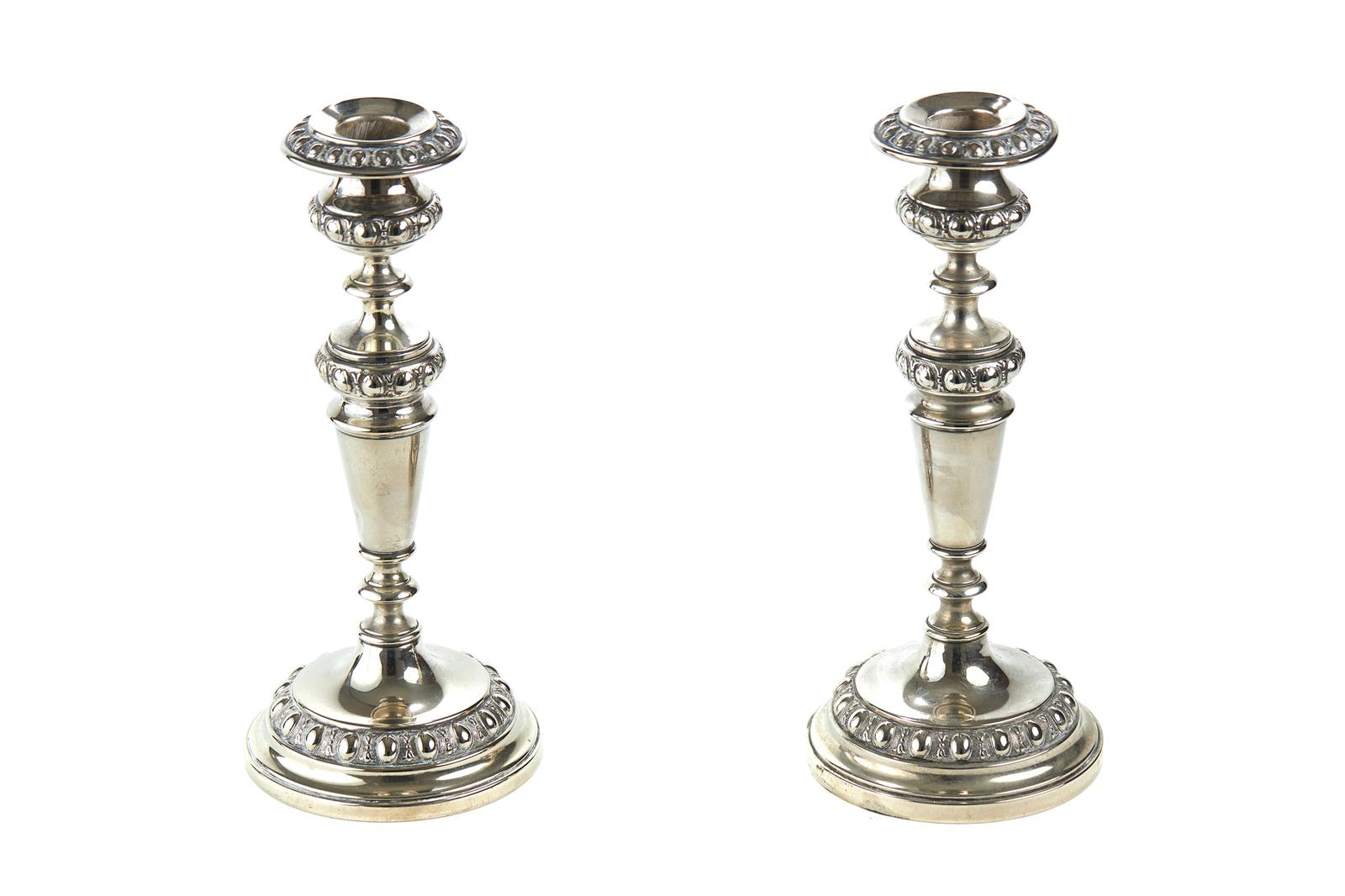 Pair of Antique Silver Plated Candlesticks (1 of 8)
