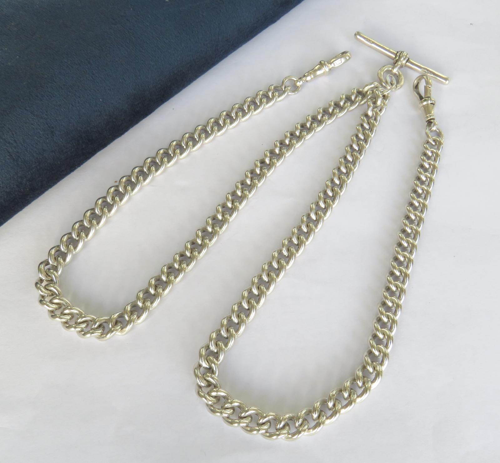 Early 20th Century Silver Watch Chain / Long Necklace (1 of 2) Early 20th Century Silver Watch Chain / Long Necklace (1 of 2)