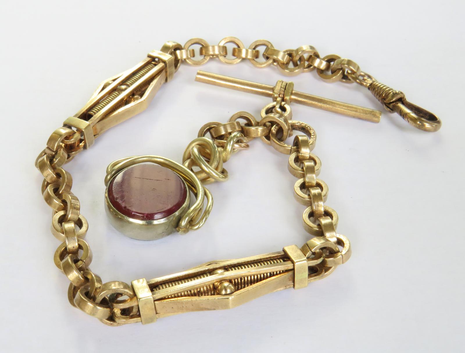Antique Rolled Gold Watch Chain and Swivel Fob (1 of 3) Antique Rolled Gold Watch Chain and Swivel Fob (1 of 3)