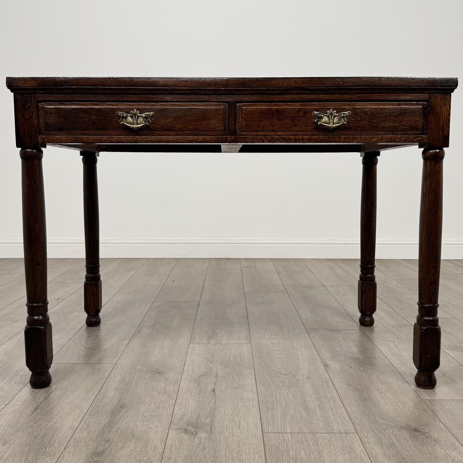 Antique 20th Century Good Quality Writing Table in Oak (1 of 11)