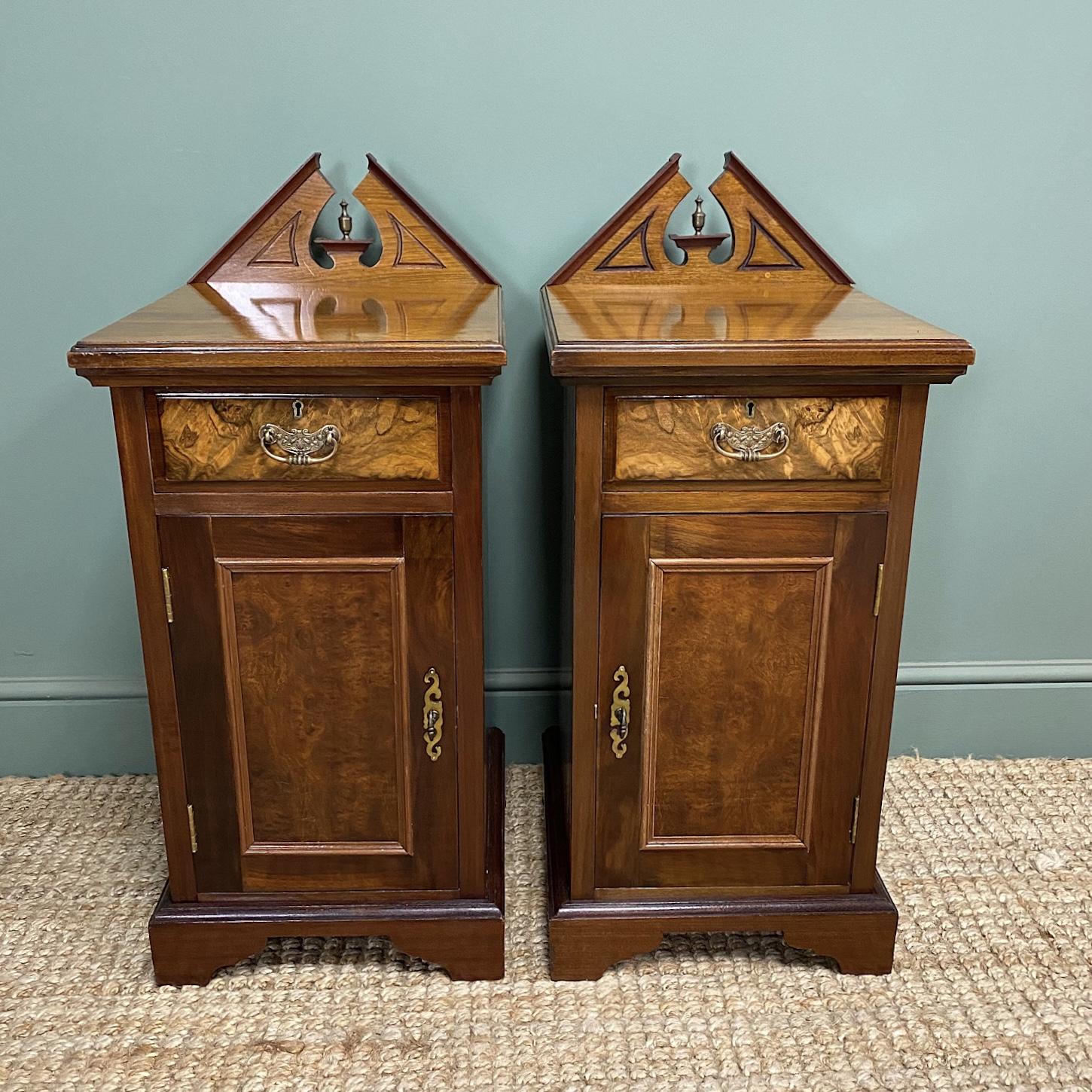 Pair of Victorian Walnut Antique Bedside 08394 / LA408636