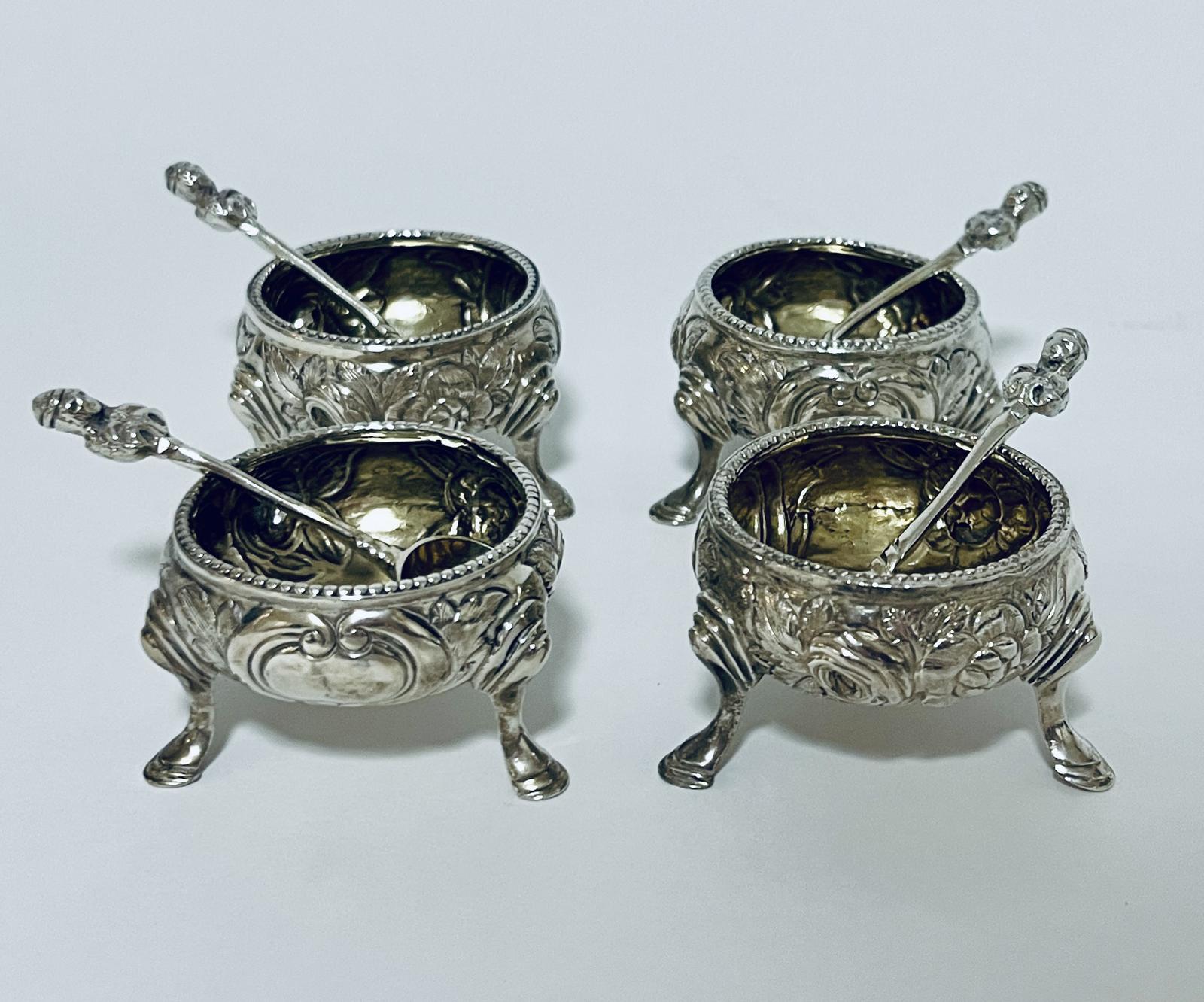 4 x Scottish Silver Salts & Spoons (1 of 13)