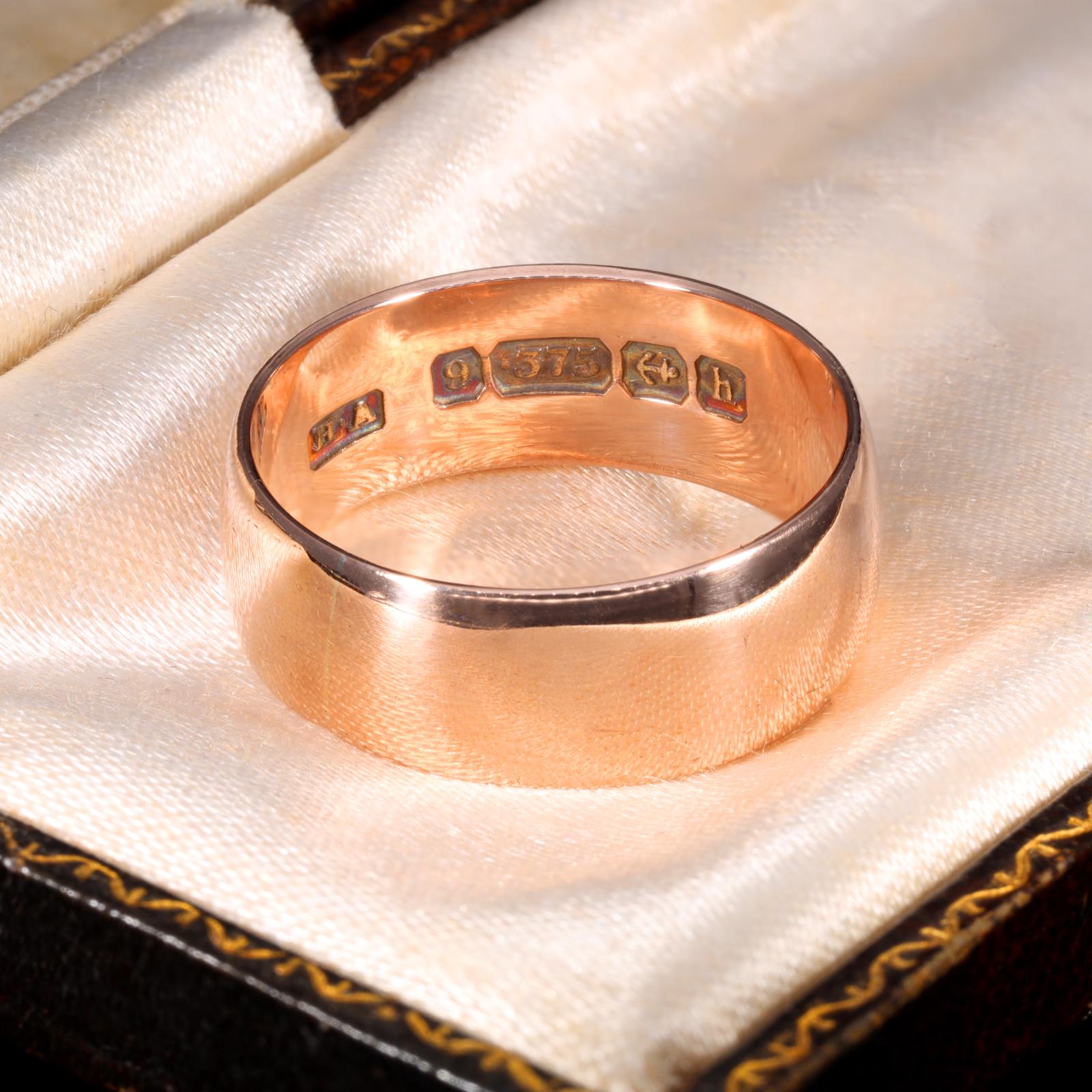 The Antique 1907 Edwardian 9ct Rose Gold Chunky Wedding Ring (1 of 1)