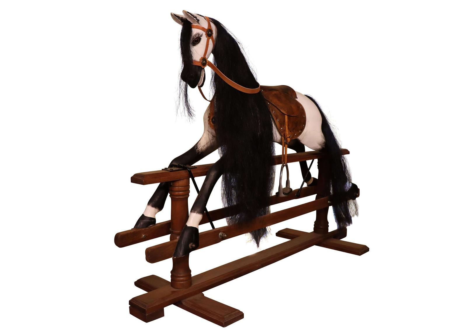 Large Mid 20th Century Dapple Grey Rocking Horse on Safety Stand (1 of 5) Large Mid 20th Century Dapple Grey Rocking Horse on Safety Stand (1 of 5)