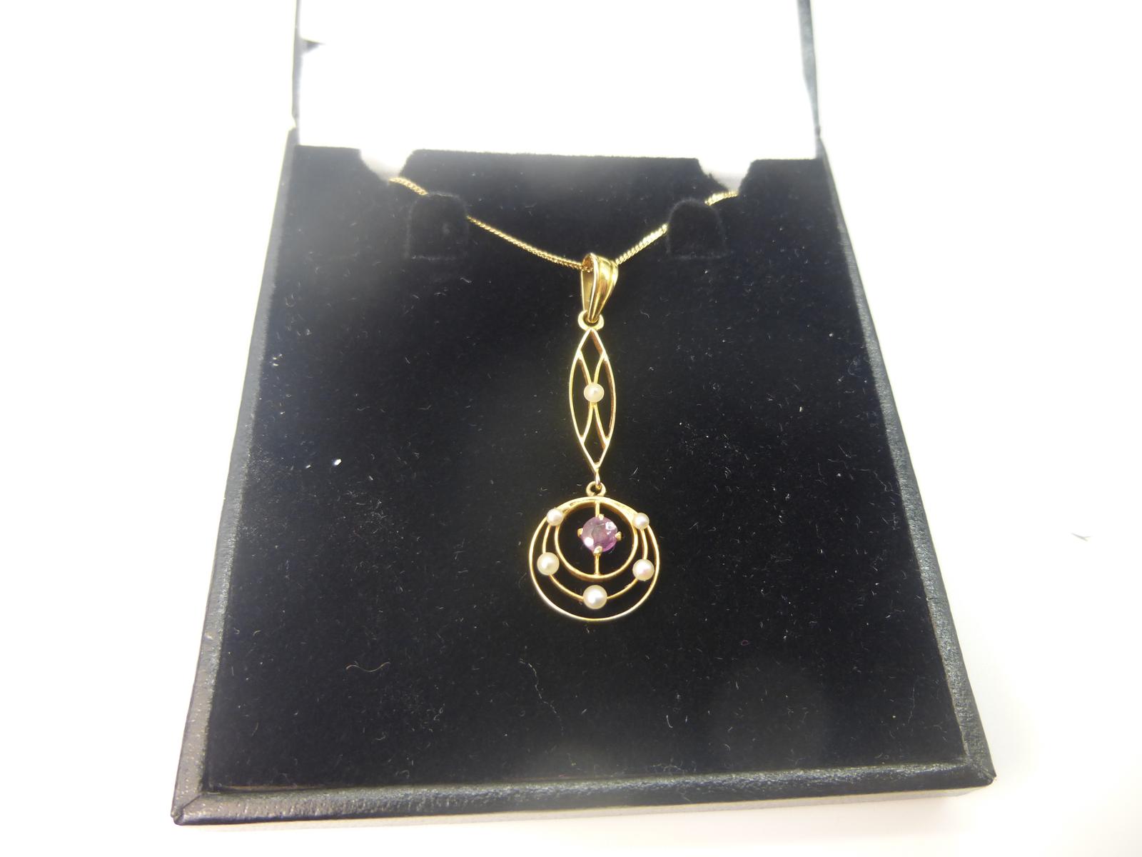 Gold, Pearl & Amethyst Pendant (1 of 5)