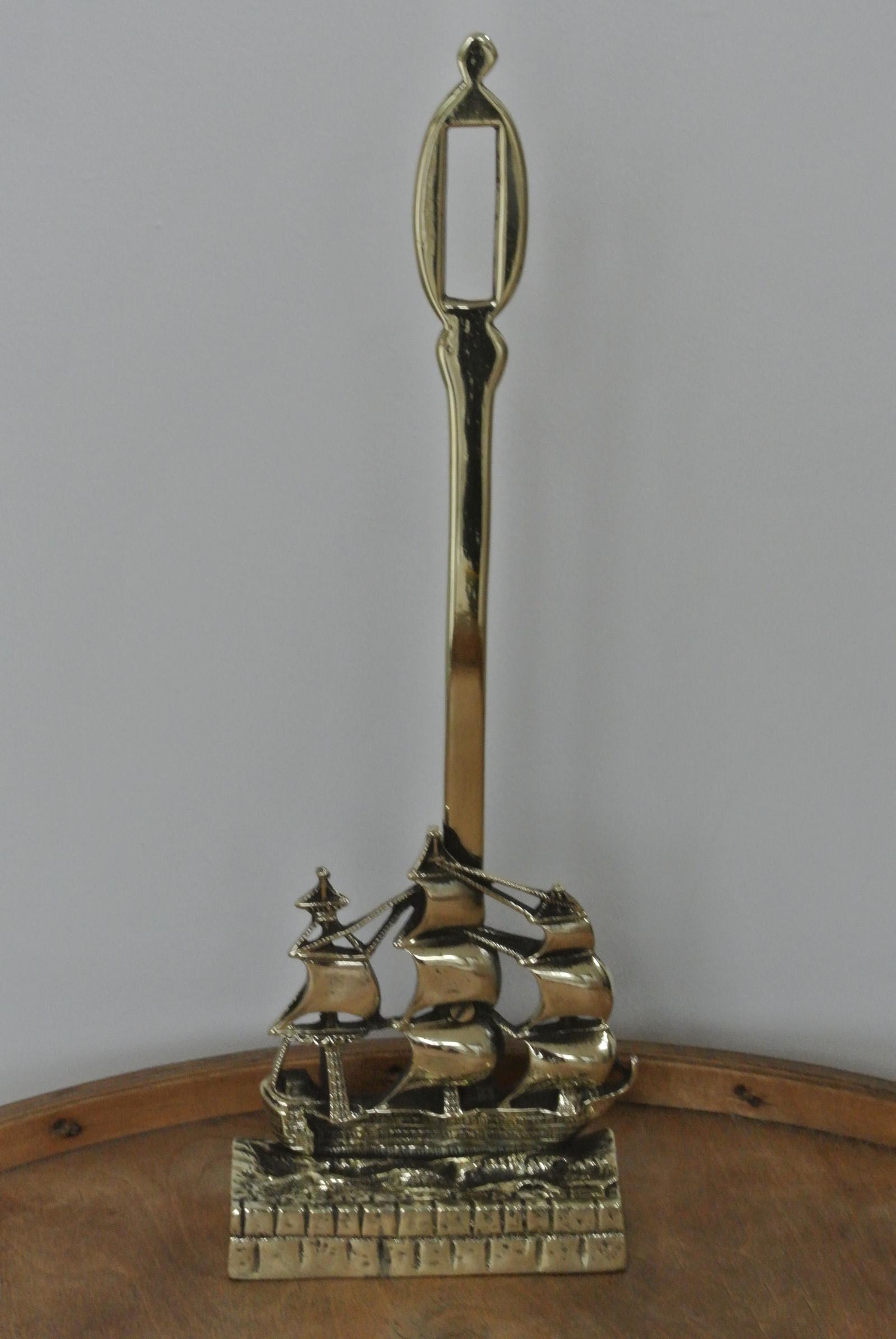 Quality Antique HMS Victory Brass Doorstop Early 20th Century (1 of 12)