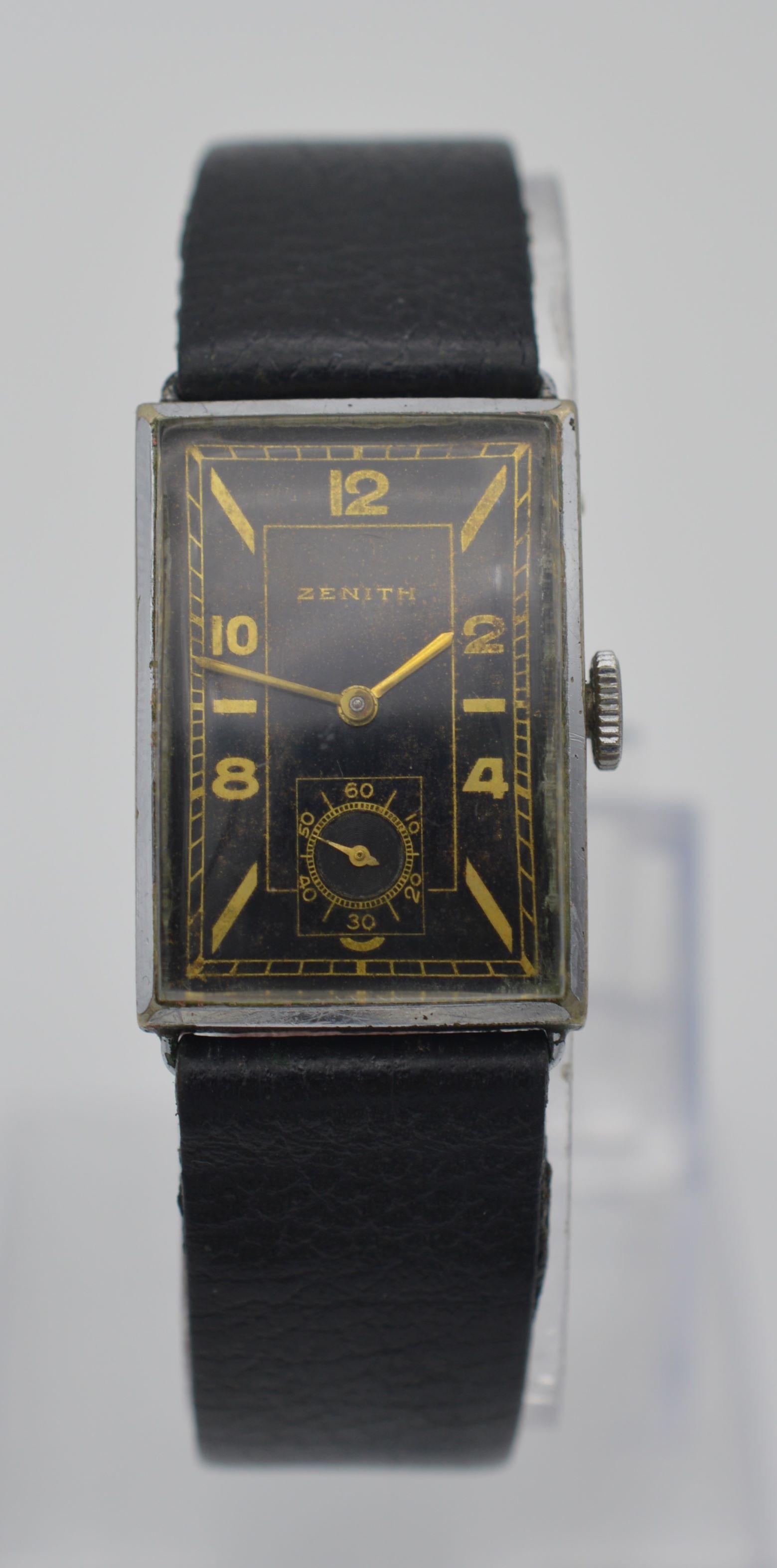 1941 Zenith 'Tank' Black Dial Wristwatch (1 of 6) 1941 Zenith 'Tank' Black Dial Wristwatch (1 of 6)