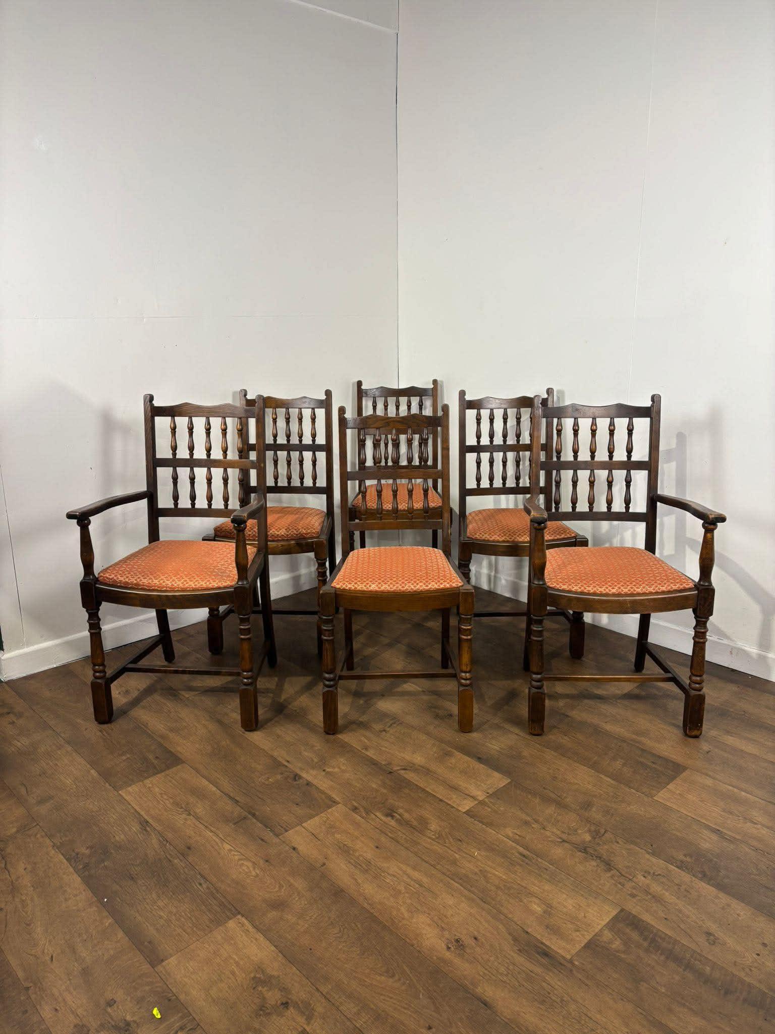 Vintage Set of Six Oak Dining Chairs (Including 2 Carvers) (1 of 15) Vintage Set of Six Oak Dining Chairs (Including 2 Carvers) (1 of 15)