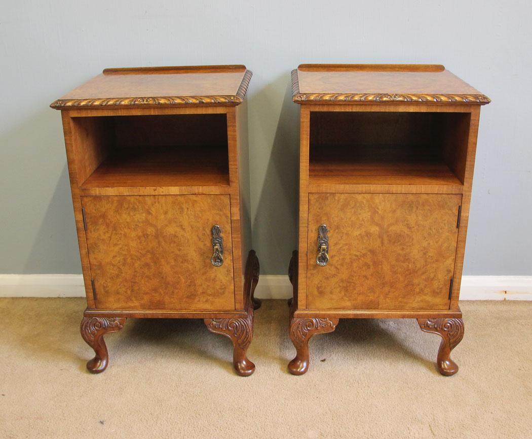 Antique Pair of Burr Walnut Bedside Cabinets (1 of 5) Antique Pair of Burr Walnut Bedside Cabinets (1 of 5)