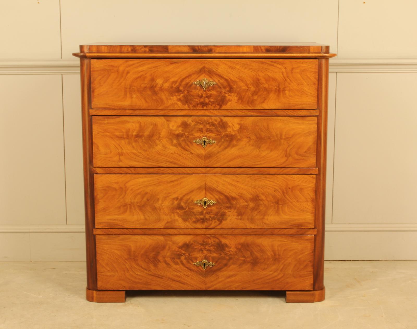 19th Century Swedish Curl Mahogany Secretaire Chest (1 of 11) 19th Century Swedish Curl Mahogany Secretaire Chest (1 of 11)