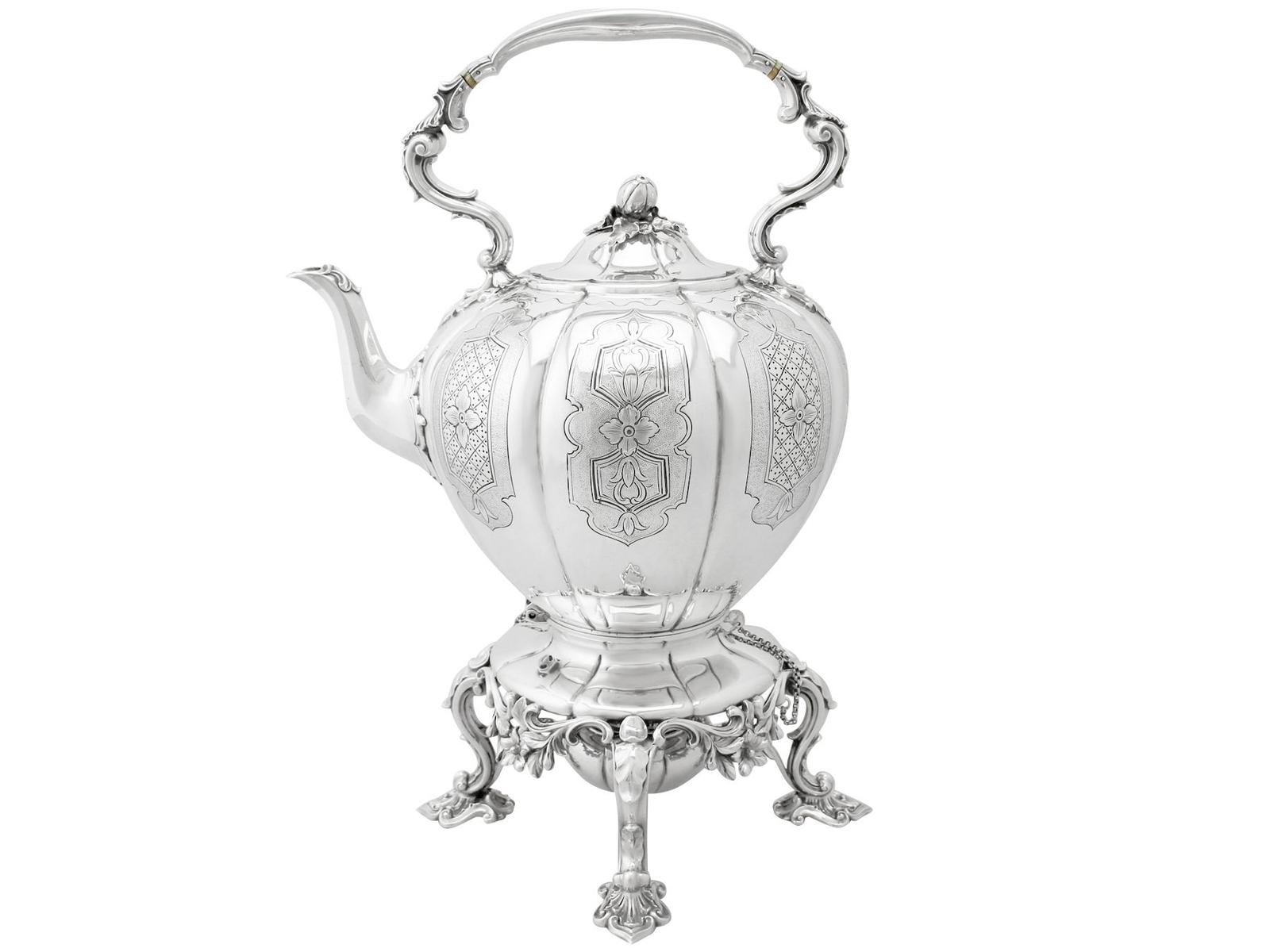 Antique Victorian Sterling Silver Spirit Kettle (1 of 15)