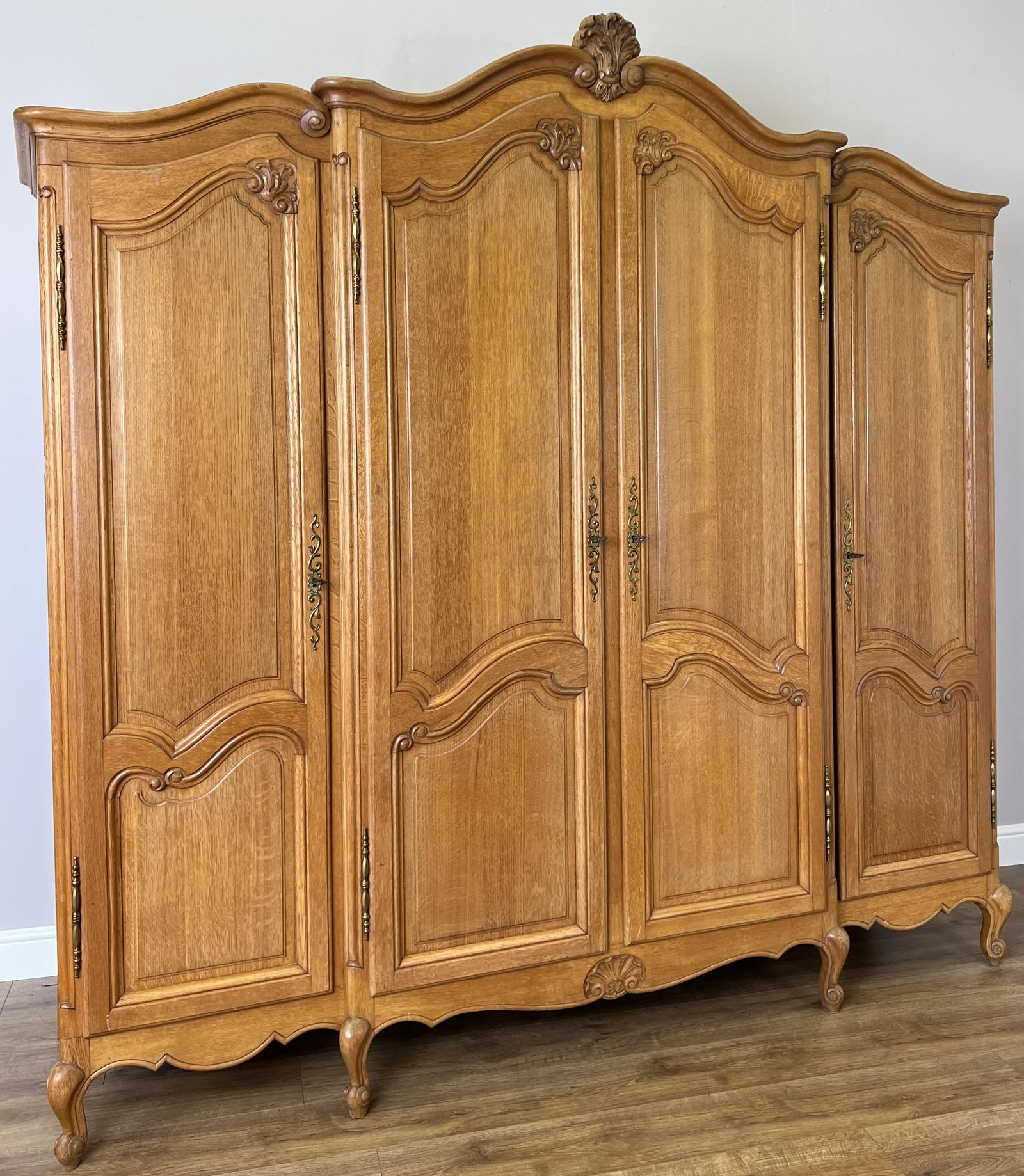 Wardrobe Vintage French Four Door Oak Carved Armoire (1 of 9) Wardrobe Vintage French Four Door Oak Carved Armoire (1 of 9)