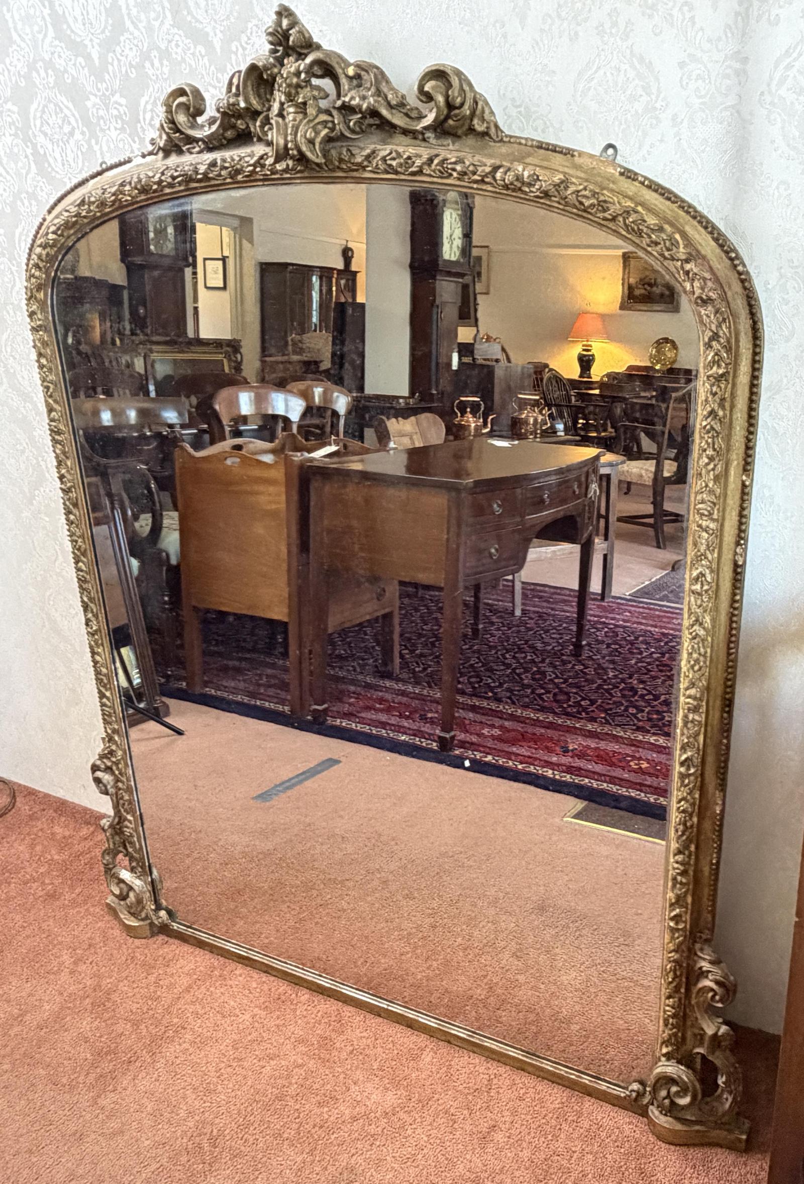 Good Victorian Overmantel Mirror (1 of 7) Good Victorian Overmantel Mirror (1 of 7)