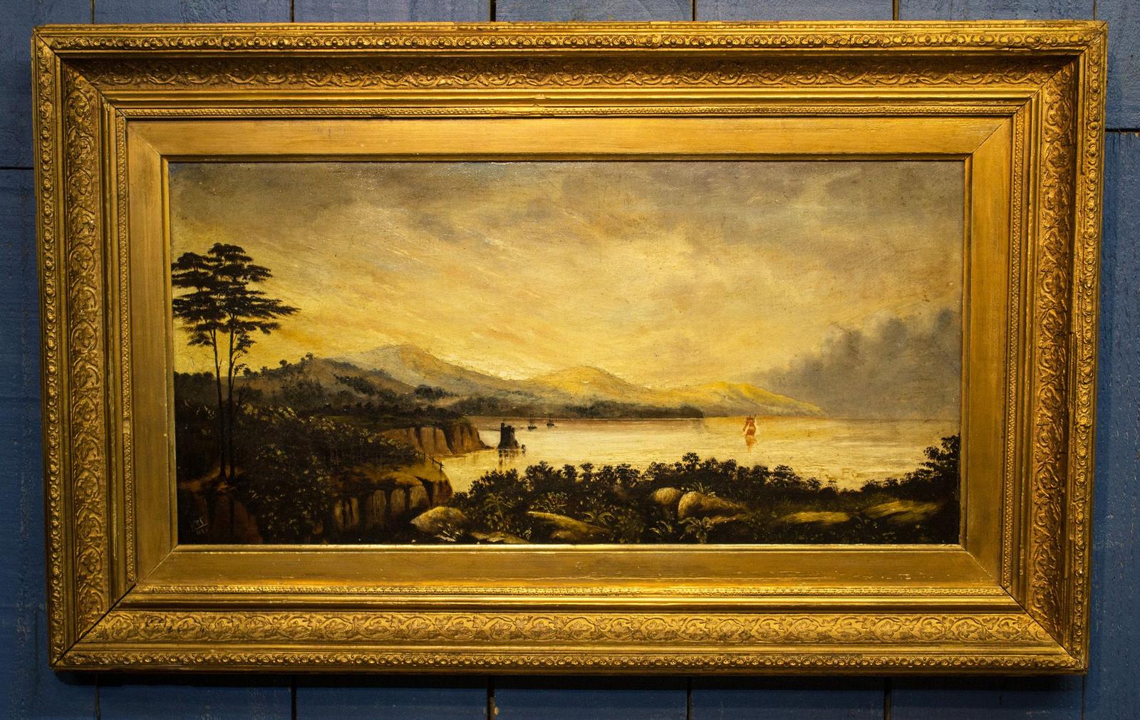 Victorian Coastal Landscape Oil on Canvas Painting (1 of 9)