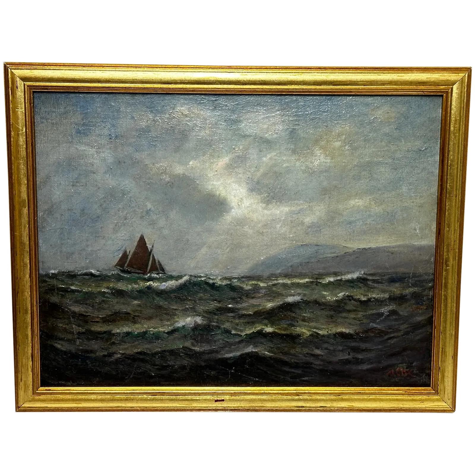 19th Century Marine Oil Painting Spring Breeze & Squally Garwick Bay Isle of Man (1 of 32) 19th Century Marine Oil Painting Spring Breeze & Squally Garwick Bay Isle of Man (1 of 32)