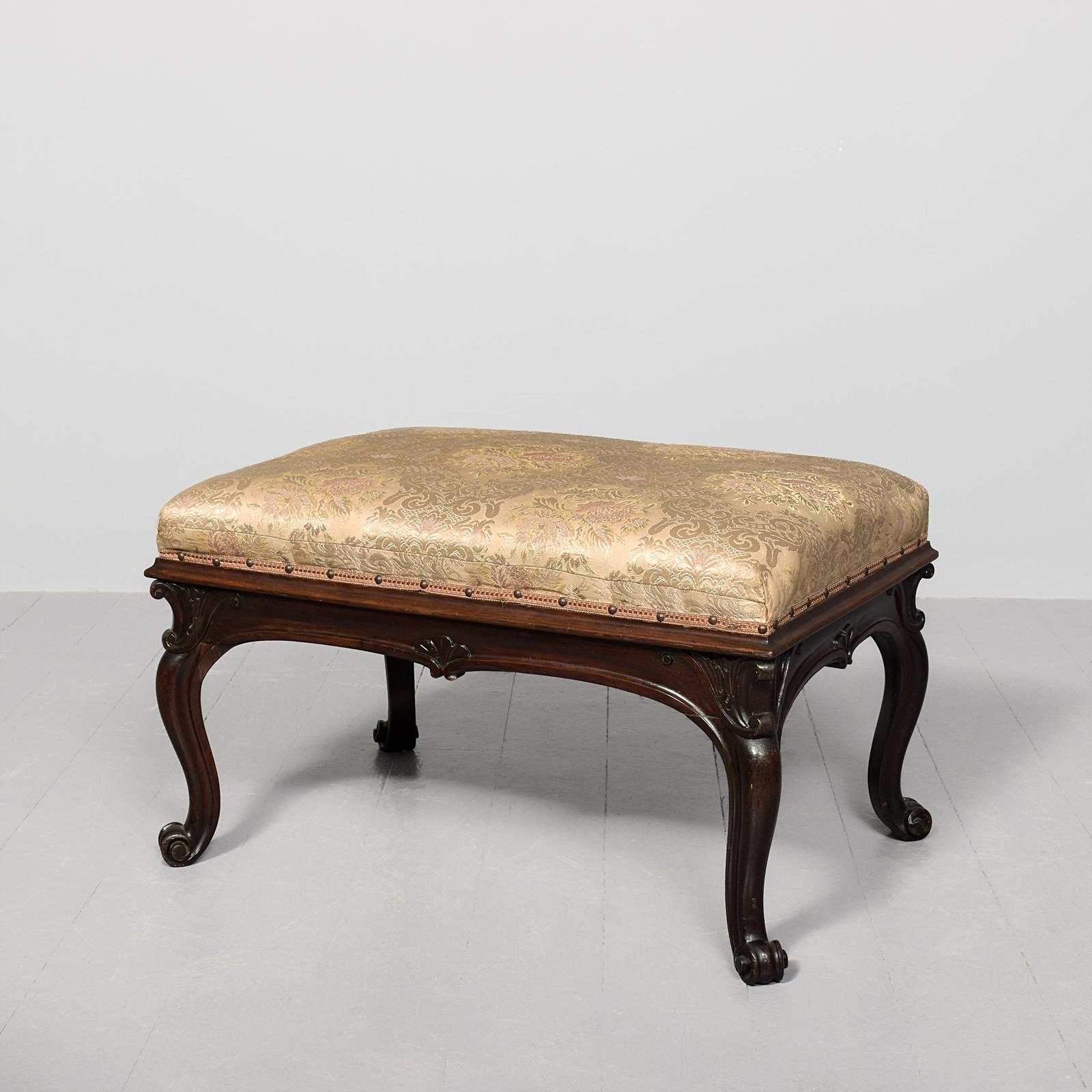 Large 19th Century Rosewood Stool (1 of 7) Large 19th Century Rosewood Stool (1 of 7)
