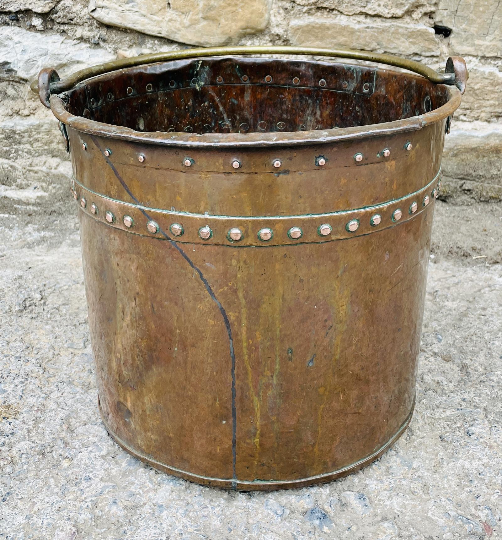 Antique Riveted Copper Bucket (1 of 13) Antique Riveted Copper Bucket (1 of 13)