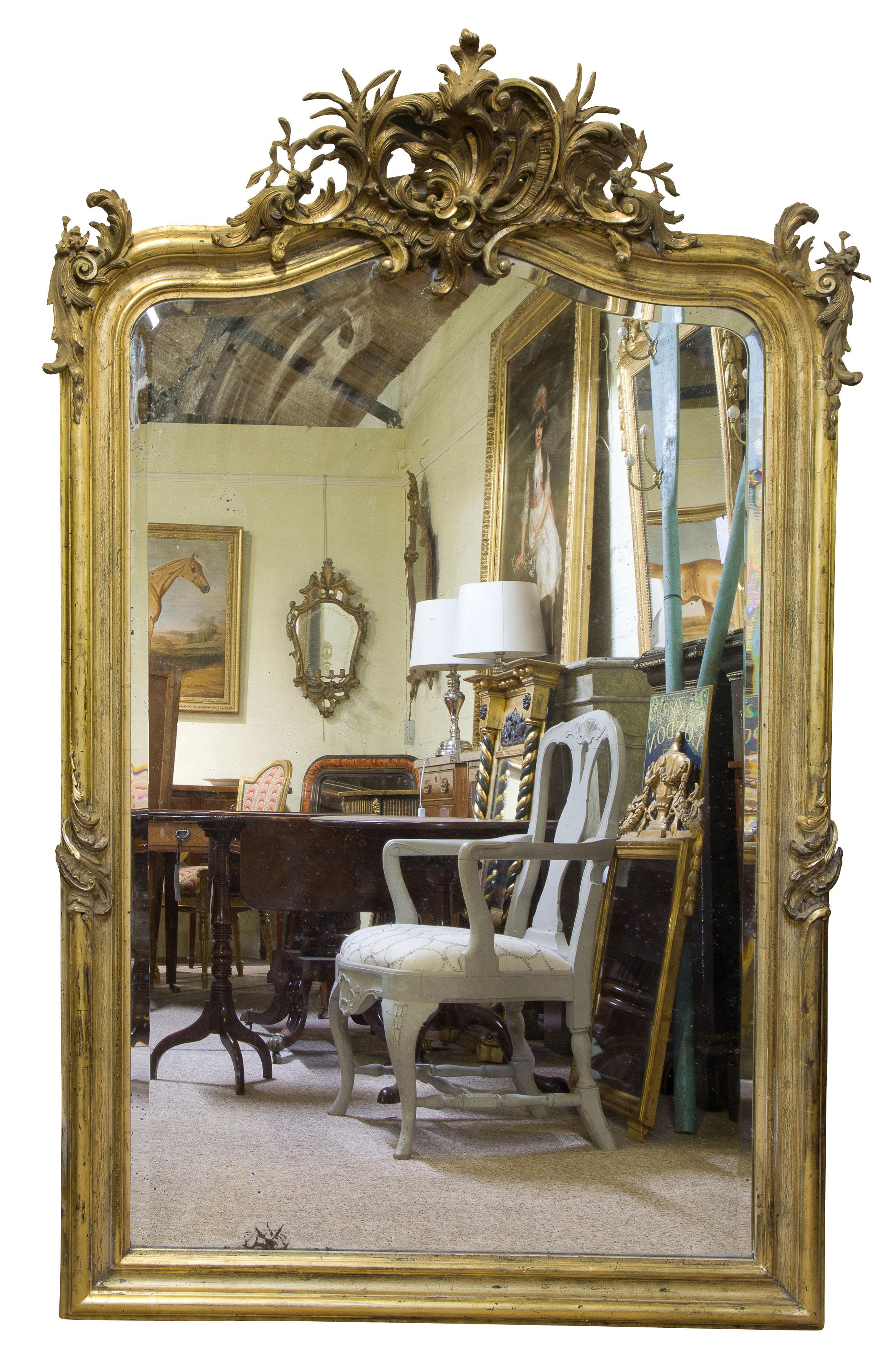Large French mirror 19thc (1 of 1)