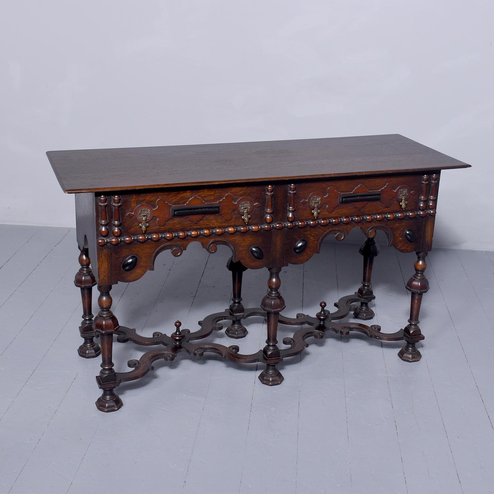 Stylish Jacobean Oak Side Table or Dresser Base (1 of 8)