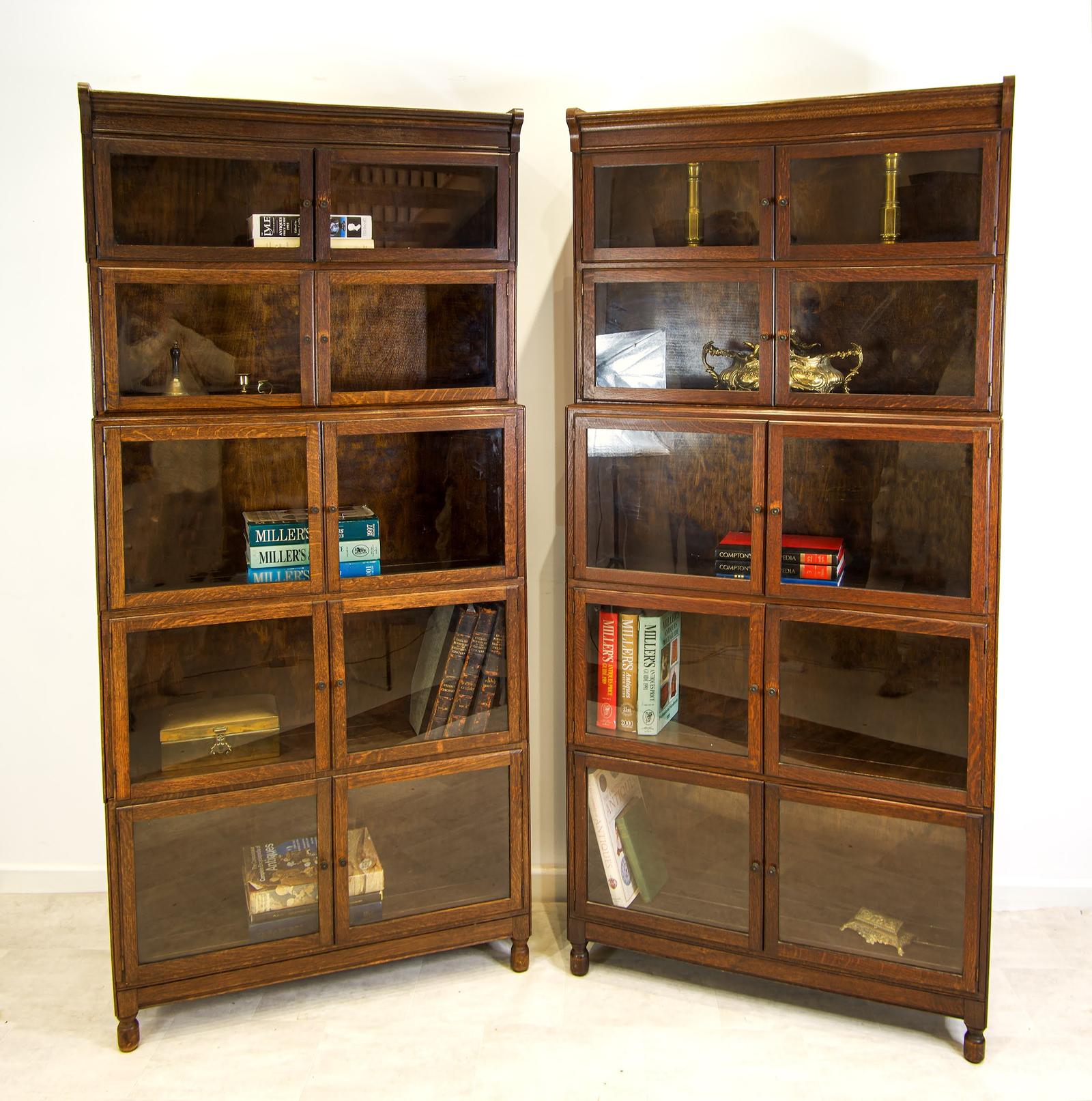 Pair of Antique Minty of Oxford Oak Barrister Bookcases - Stacking Lawyer’s Bookcases c.1910 (1 of 5)