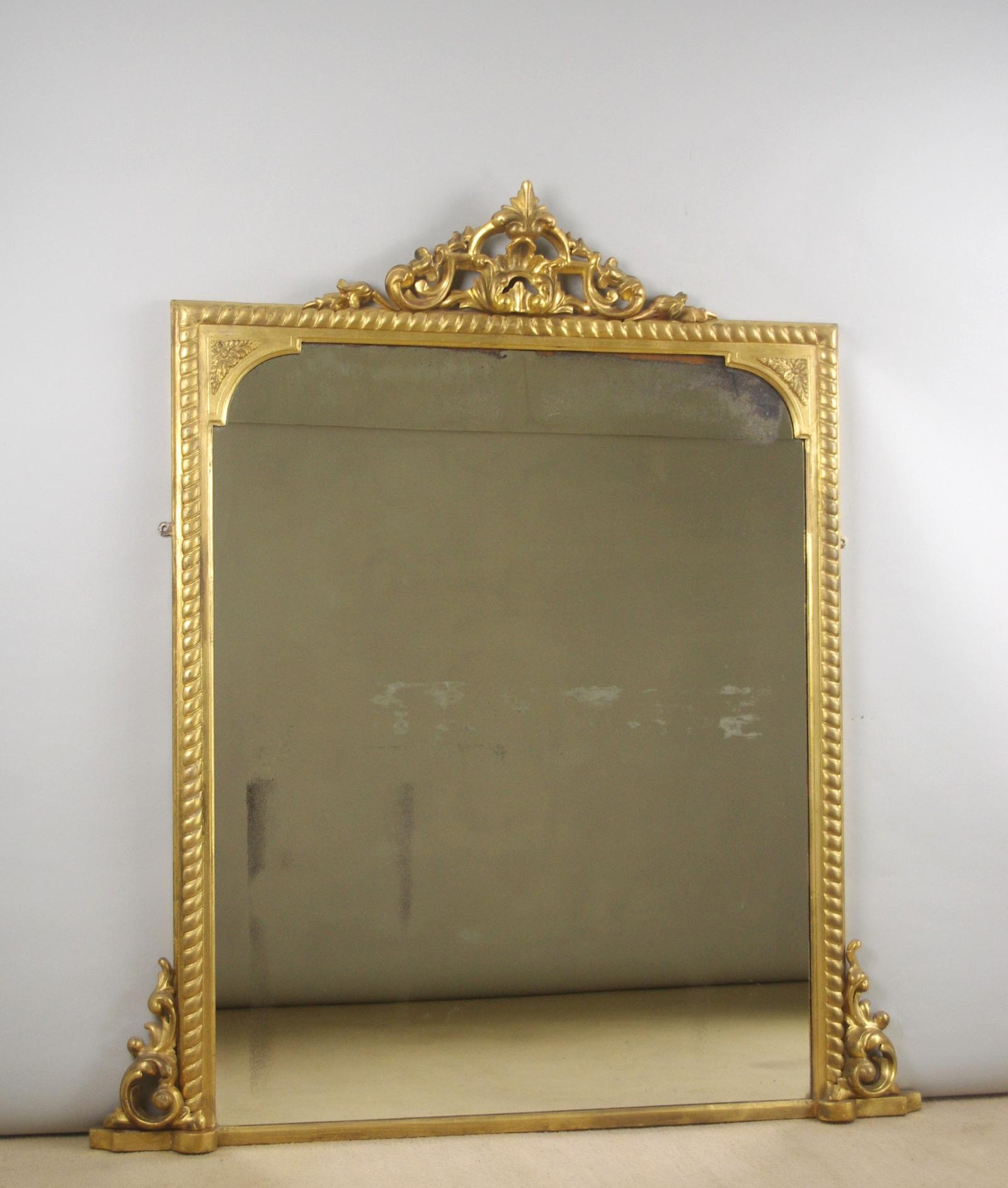 Victorian Large Giltwood Overmantle Mirror (1 of 9)