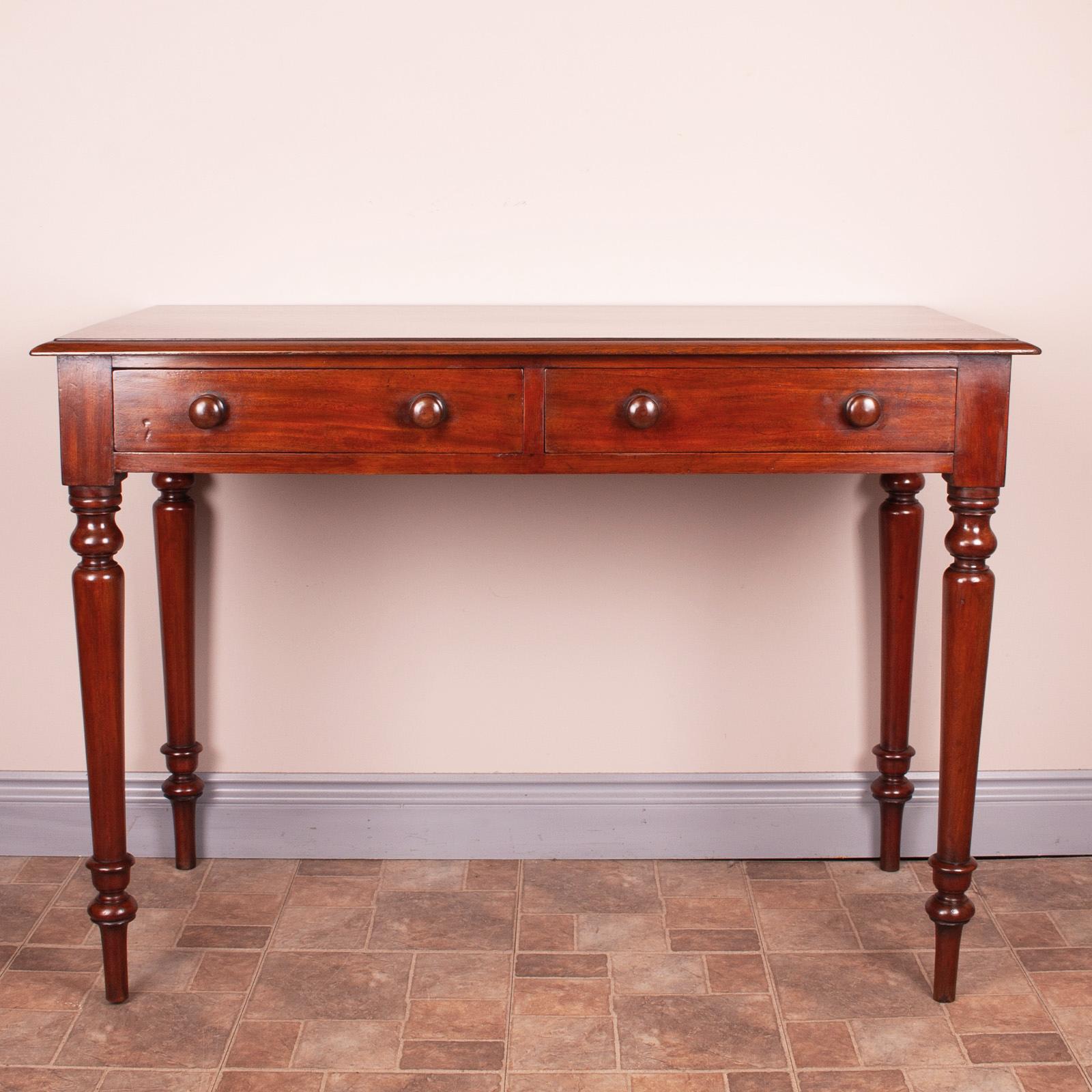 19thc Two Drawer Mahogany Side Table (1 of 10)