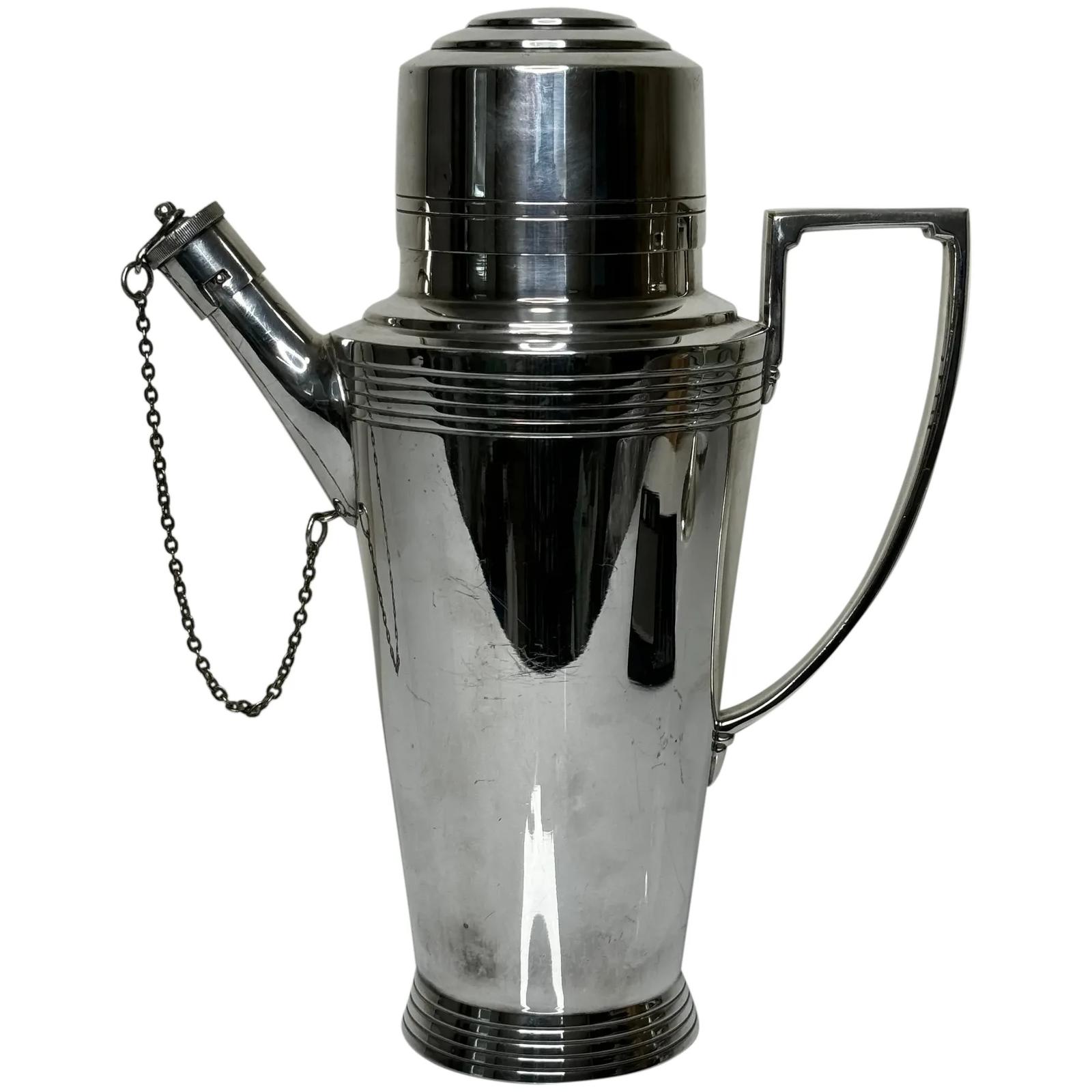 Silver Plate Mappin & Webb Art Deco Cocktail Shaker Designed By Keith Murray (1 of 56)
