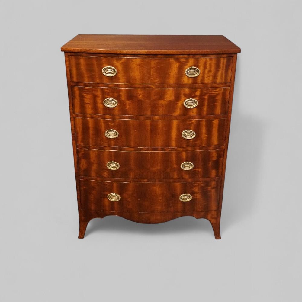 George VI Mahogany Bow Front Chest (1 of 6)