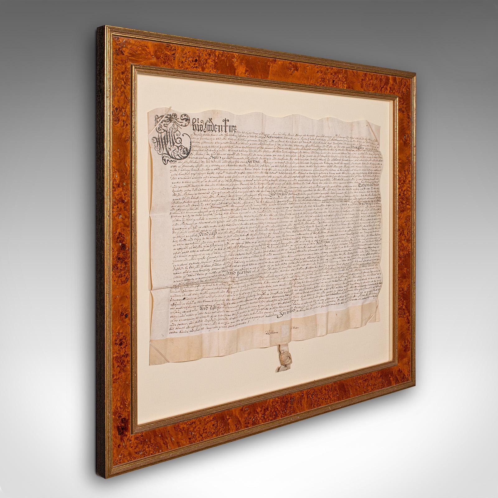 Antique Framed Indenture, English, Vellum, Document, 17th Century, Dated 1671 (1 of 12)