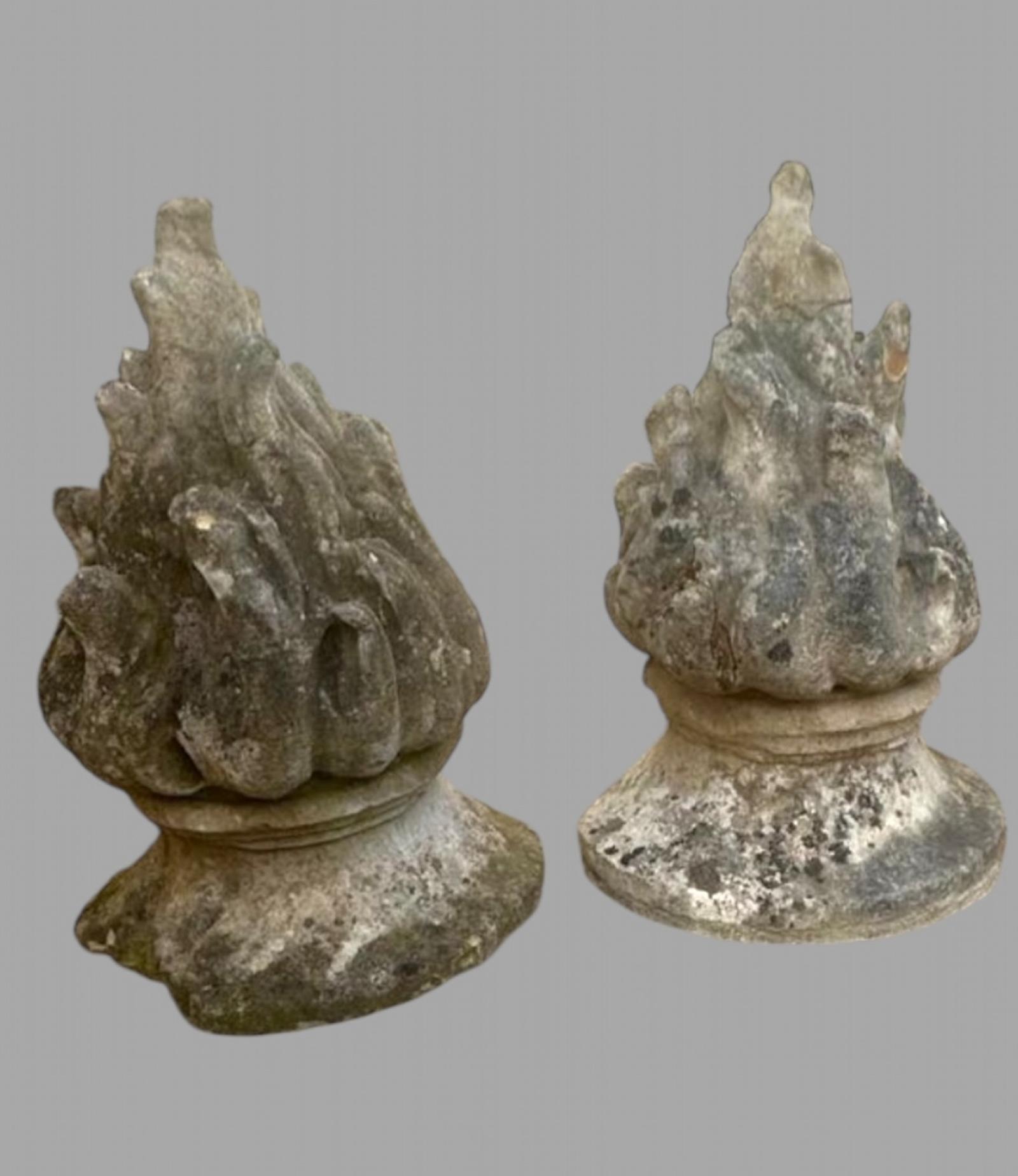 A Pair of Early Limestone Torches/finials (1 of 7)