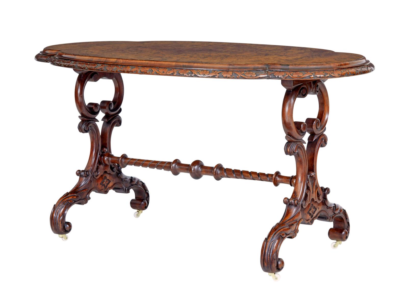 19th Century Victorian Carved Burr Walnut Side Table (1 of 7) 19th Century Victorian Carved Burr Walnut Side Table (1 of 7)
