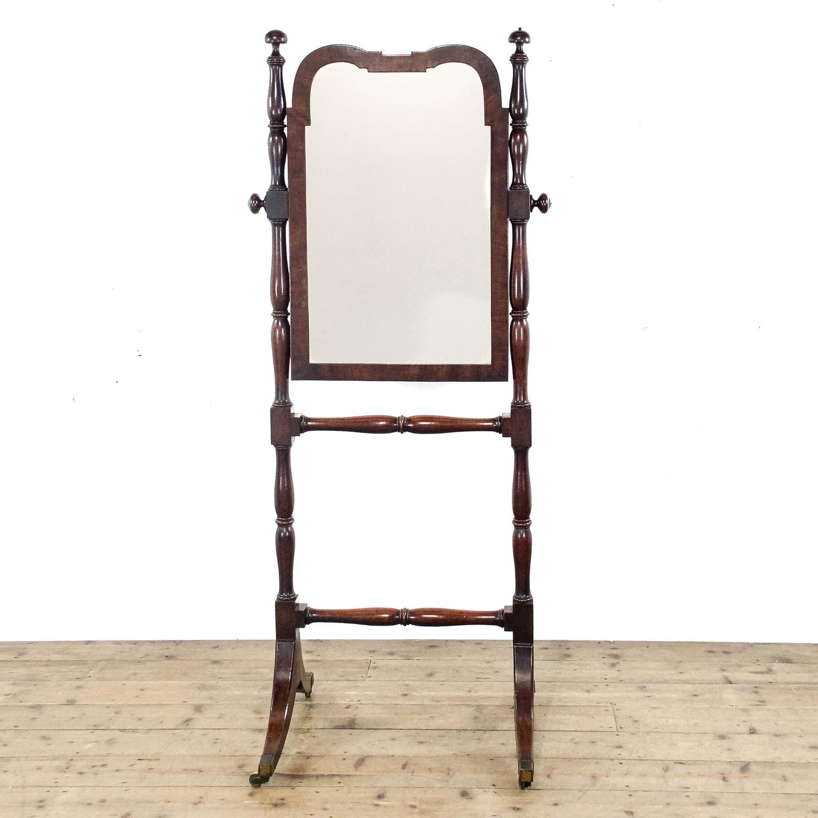 Antique Victorian Mahogany Cheval Mirror (1 of 9)