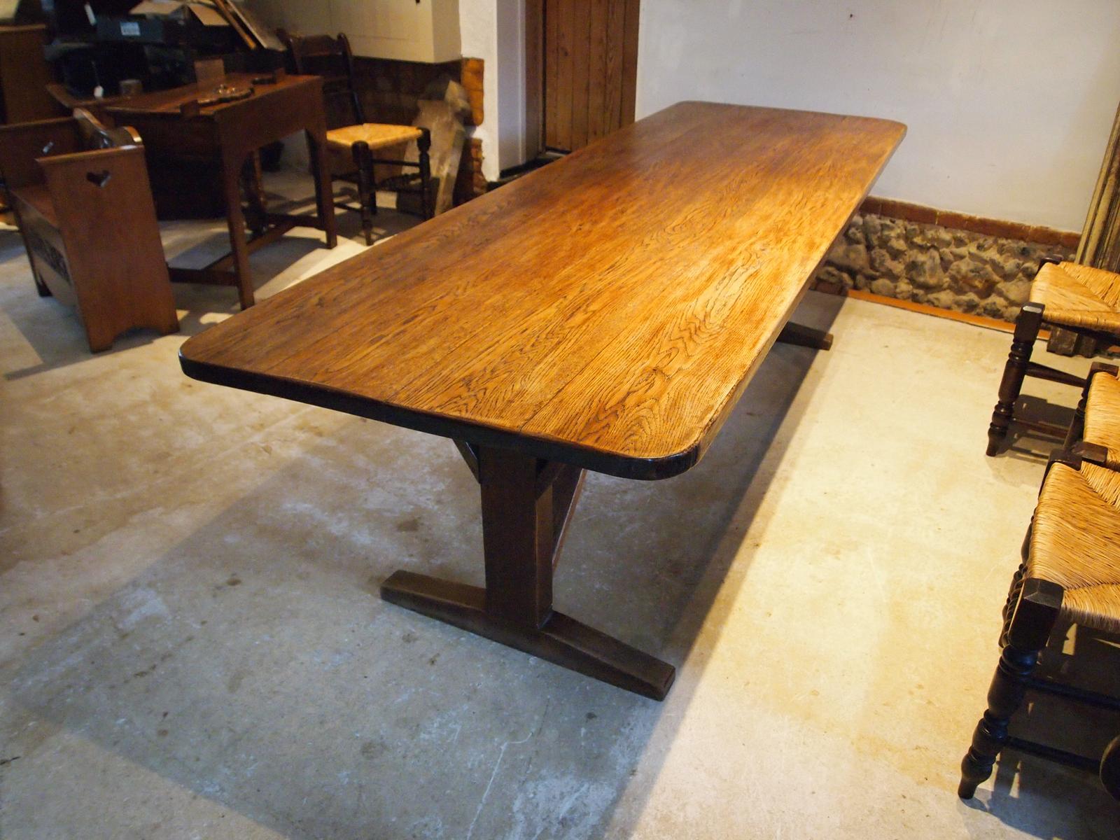 Table Refectory Farmhouse Arts and Crafts Oak Seats 10 C1900 (1 of 10) Table Refectory Farmhouse Arts and Crafts Oak Seats 10 C1900 (1 of 10)