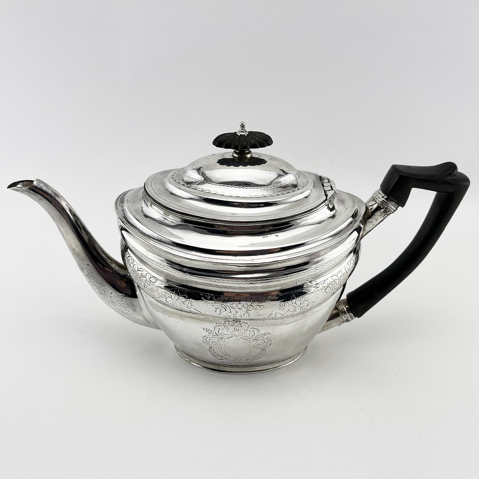 Elegant Georgian Sterling Silver Teapot (1 of 10)