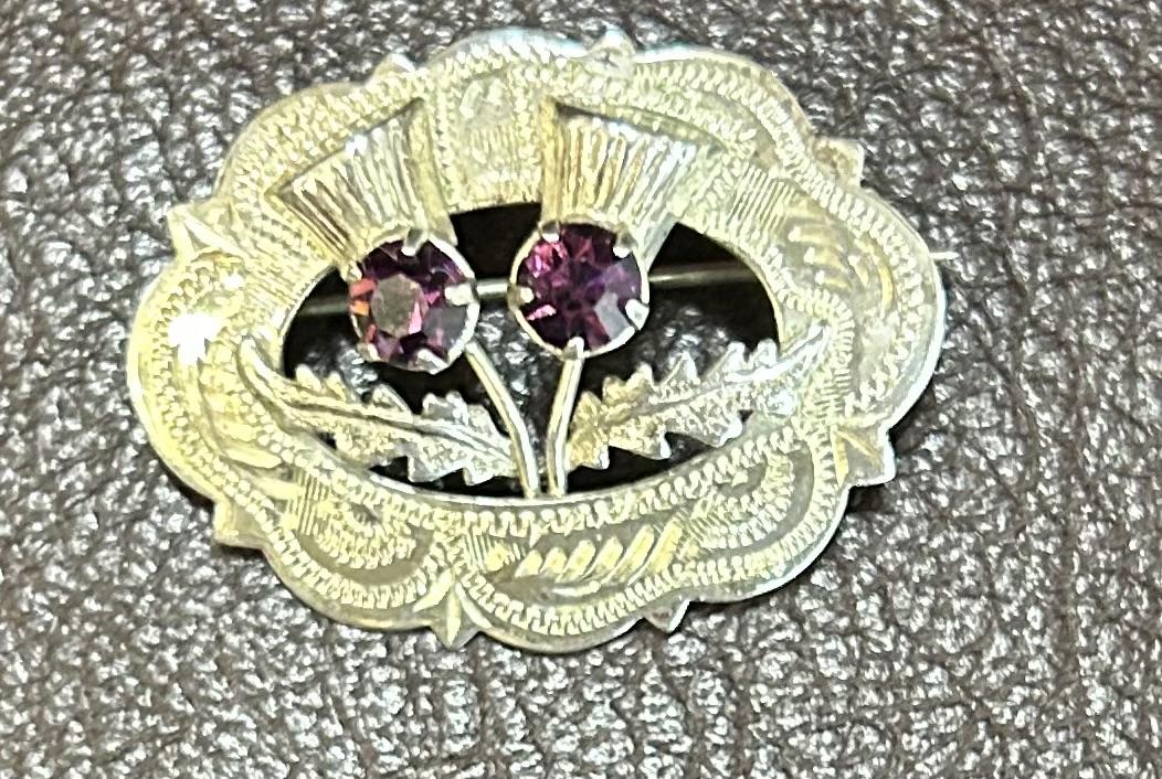Silver Brooch with Thistle Decoration (1 of 3)