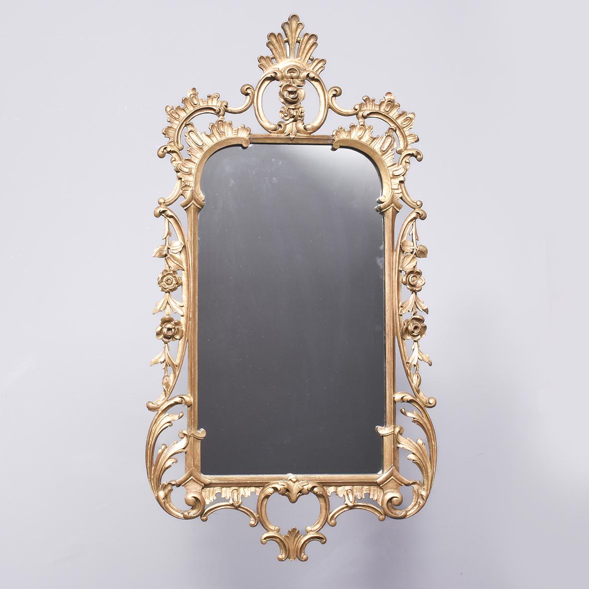 Decorative George III Style Open Carved Giltwood Wall Mirror (1 of 7)