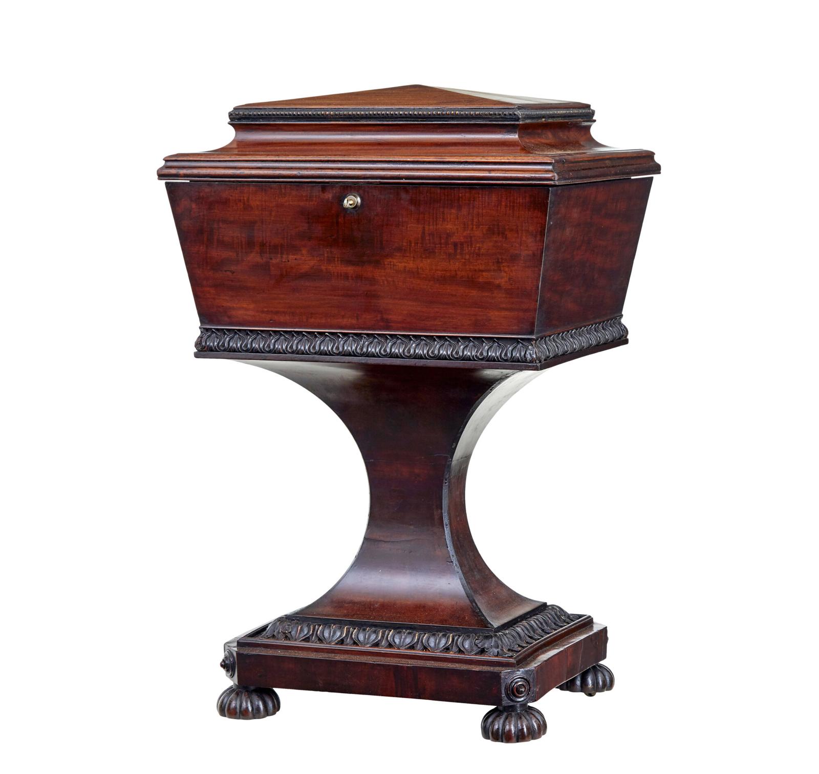 19th Century Carved Mahogany Teapoy Stamped Gillows (1 of 9)