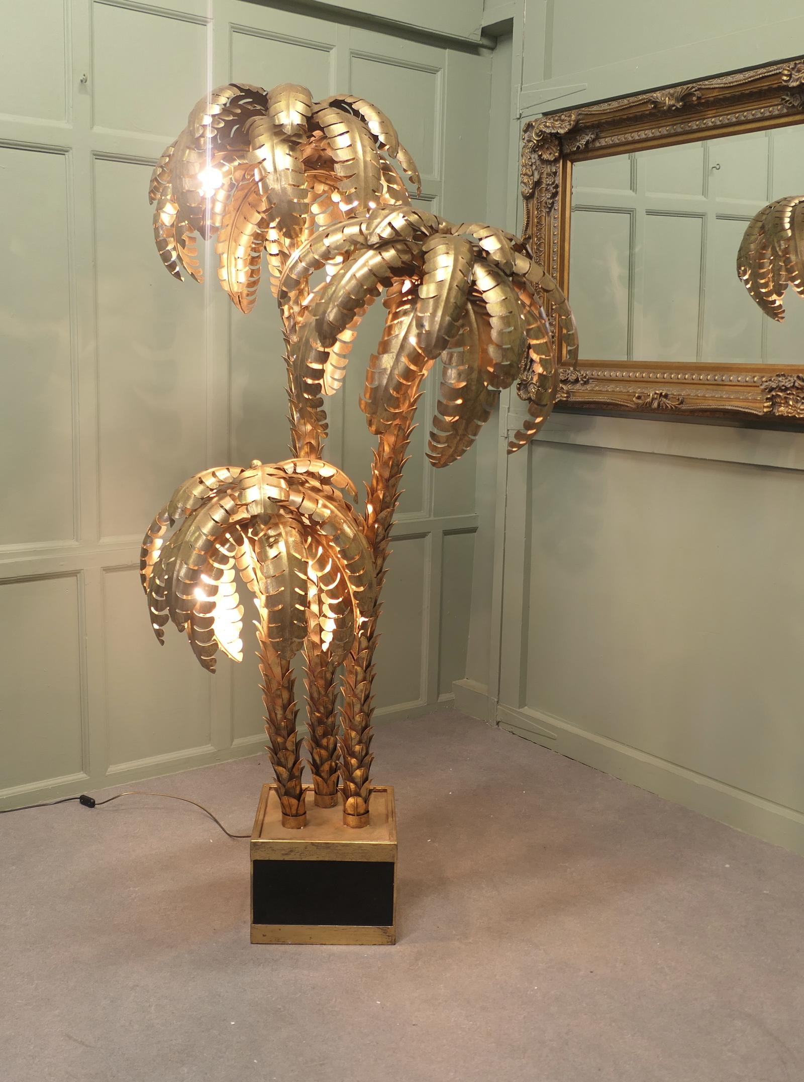 Maison Jansen Style Palm Tree Tole Ware Floor Lamp (1 of 6)
