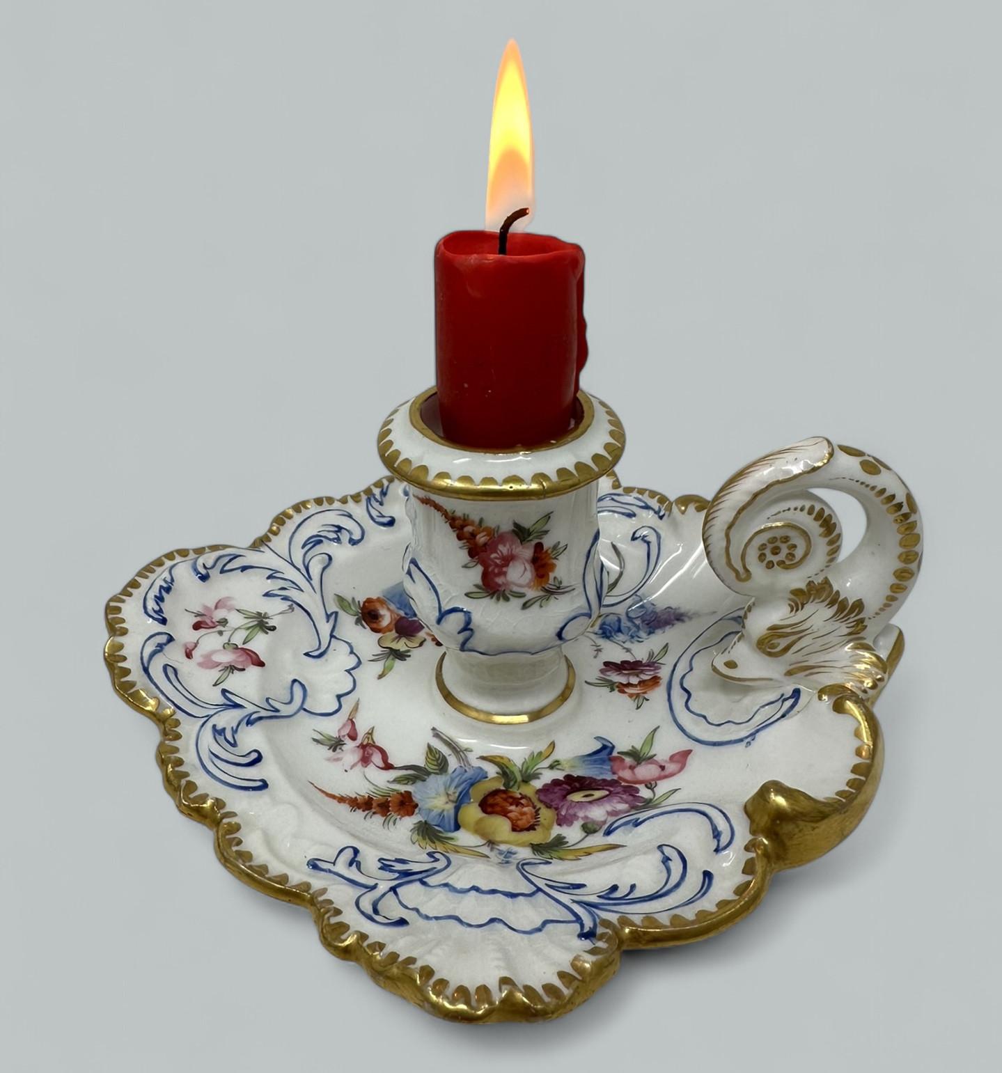 Antique English Coalport Centerpiece Chamberstick John Rose Regency Period 19ct (1 of 5)